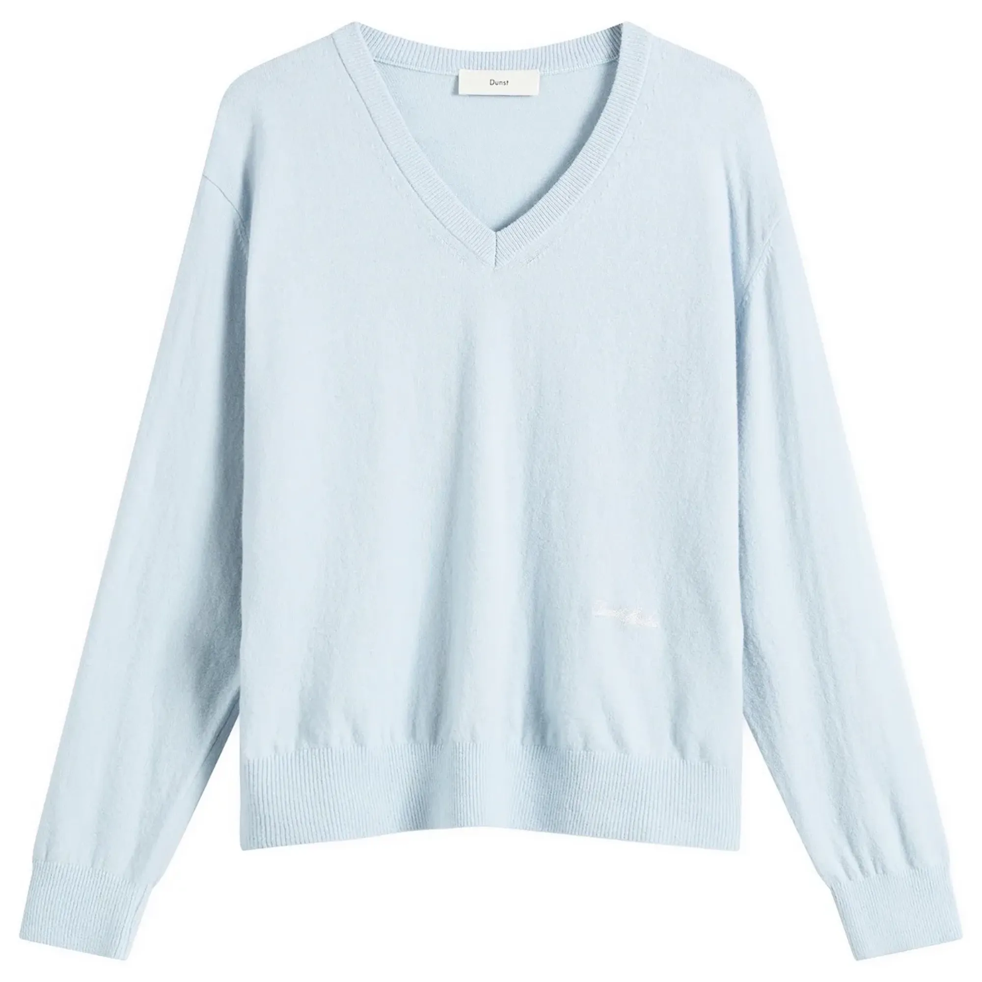 DUNST Women's Soft V-Neck Sweater Soft Blue