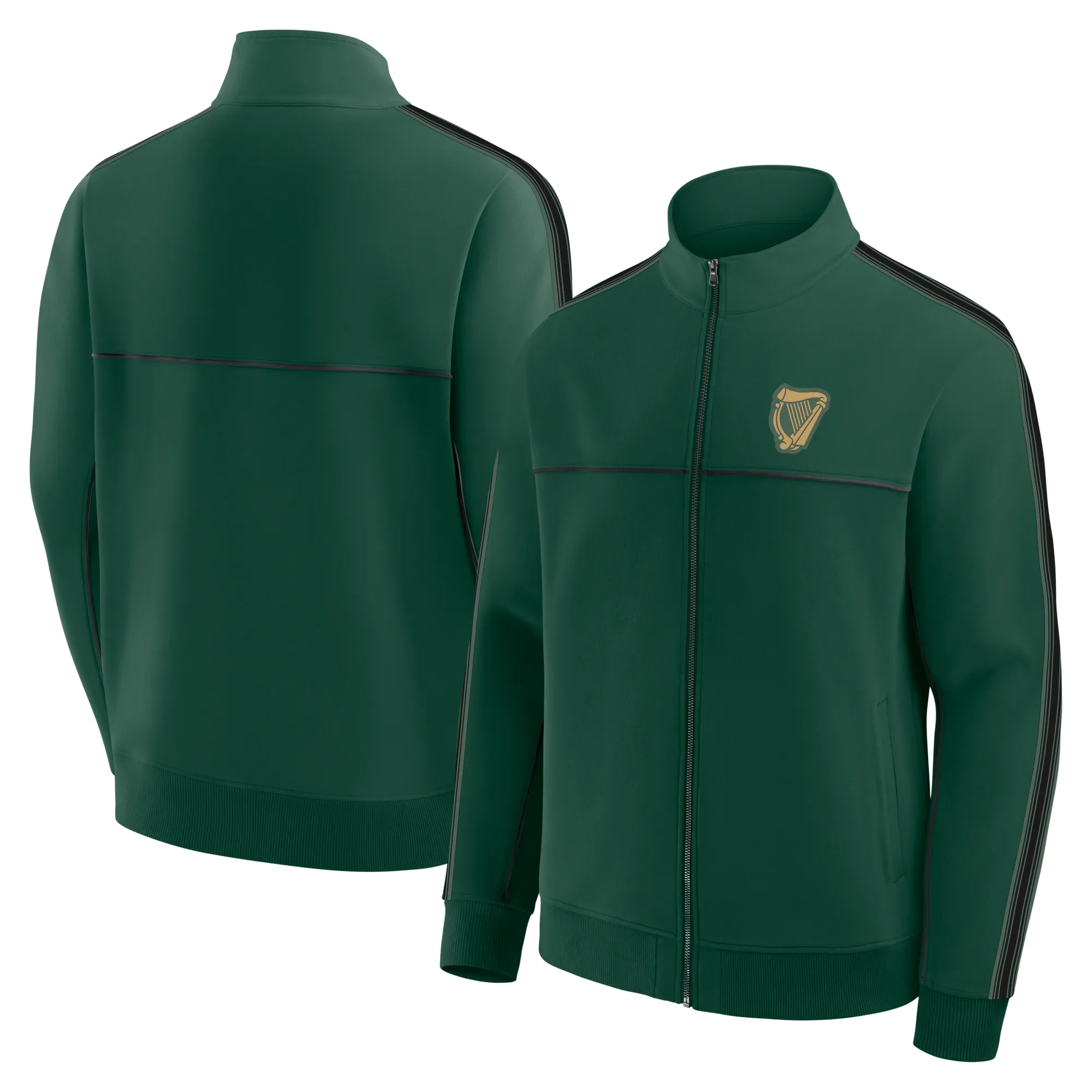 Hibernian Retro Track Jacket - Dark Green - Mens