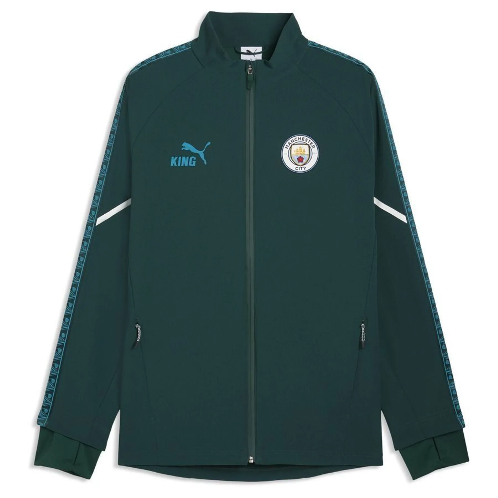 Mcfc King Ultimate Anthem Jacket Green Terrain-Tropical Blue - ['Green']