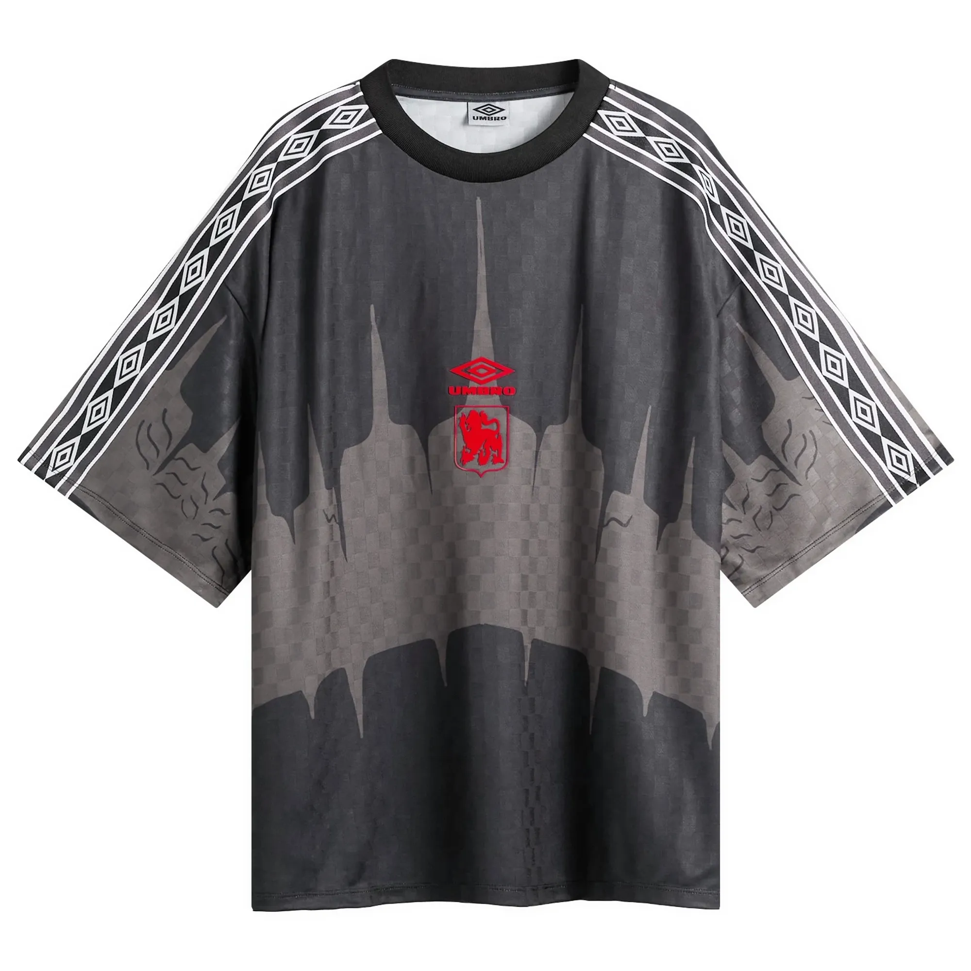 Umbro by Slam Jam Men's History Tape Kit Jersey Black/Red/Anthracite