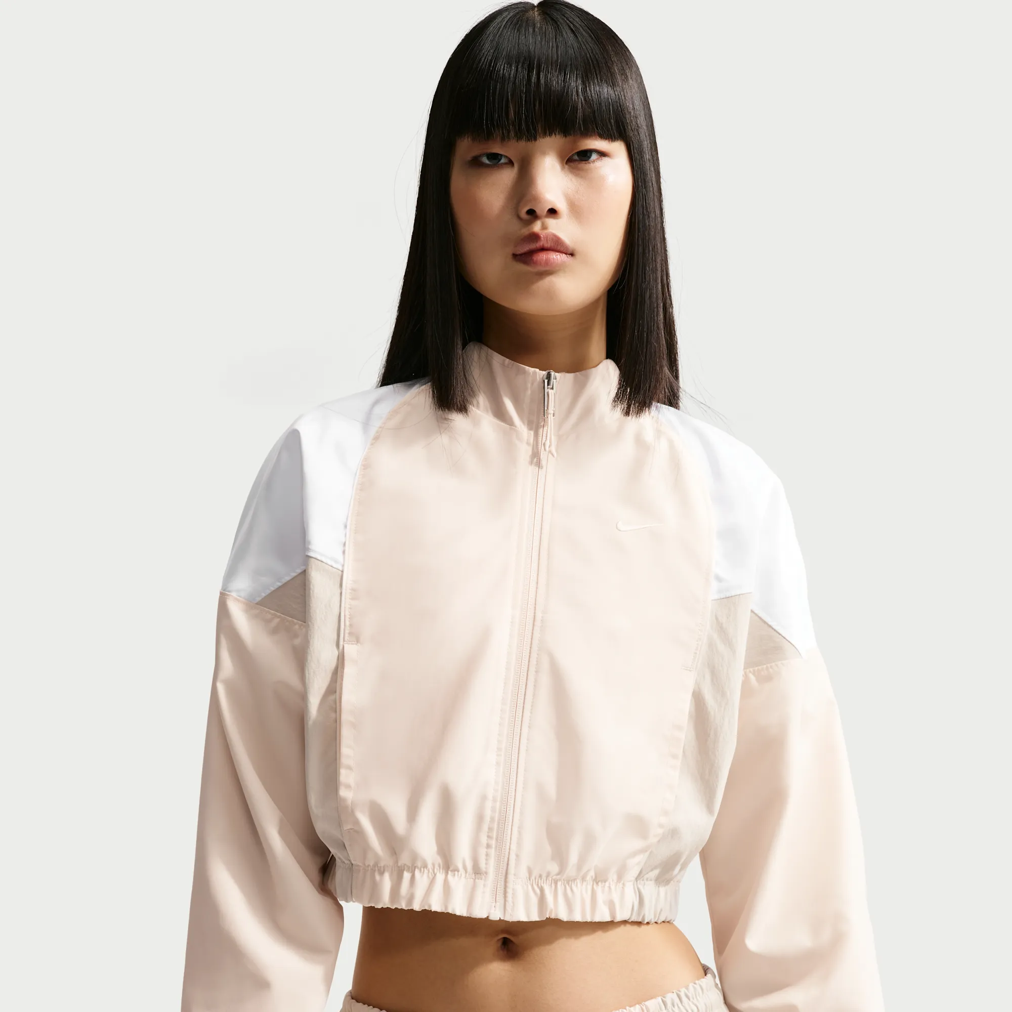 Nike Women's Shrunken Tracksuit Jacket - White - Polyester