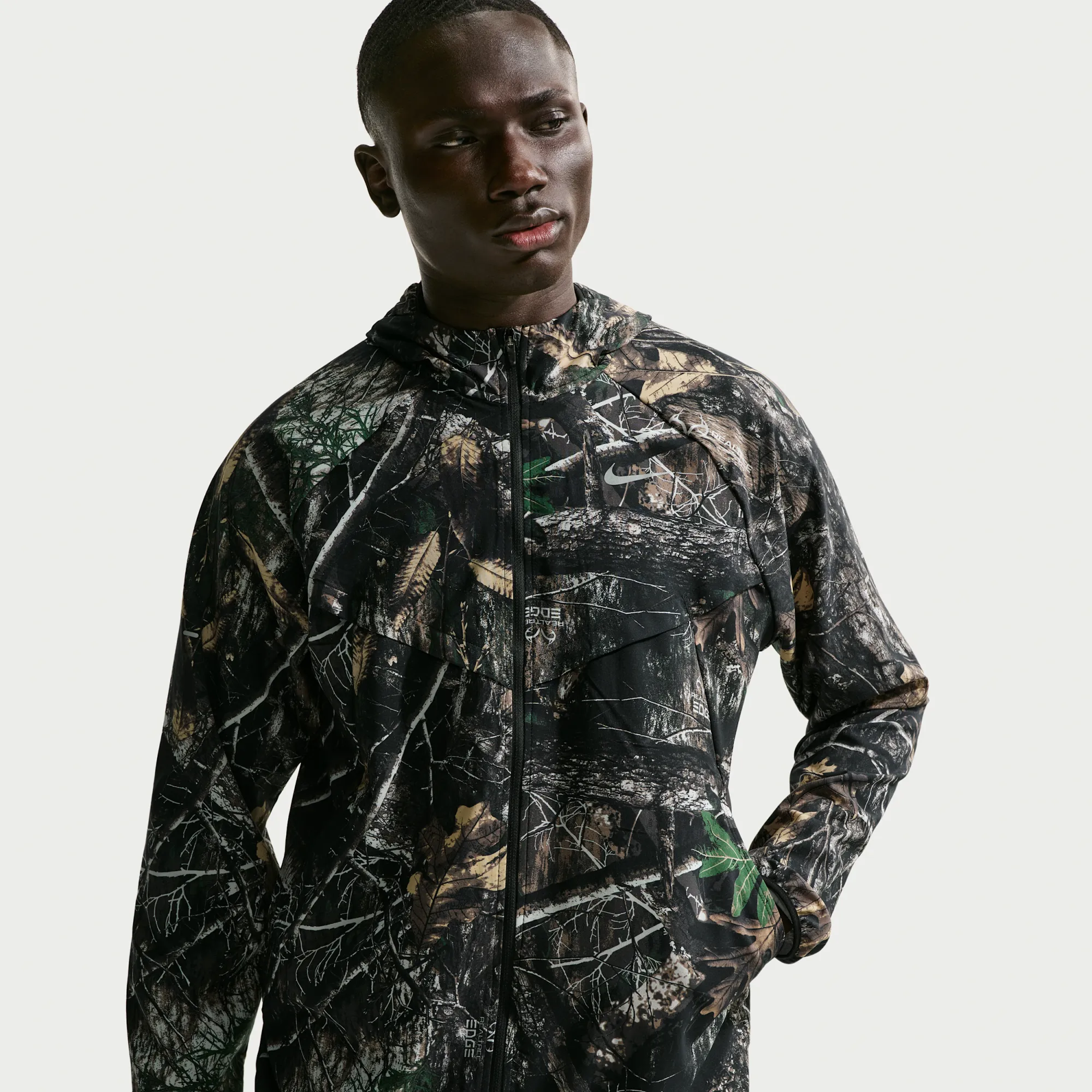 Nike Stride Men's Dri-FIT Realtree® Running Jacket - Grey - Polyester