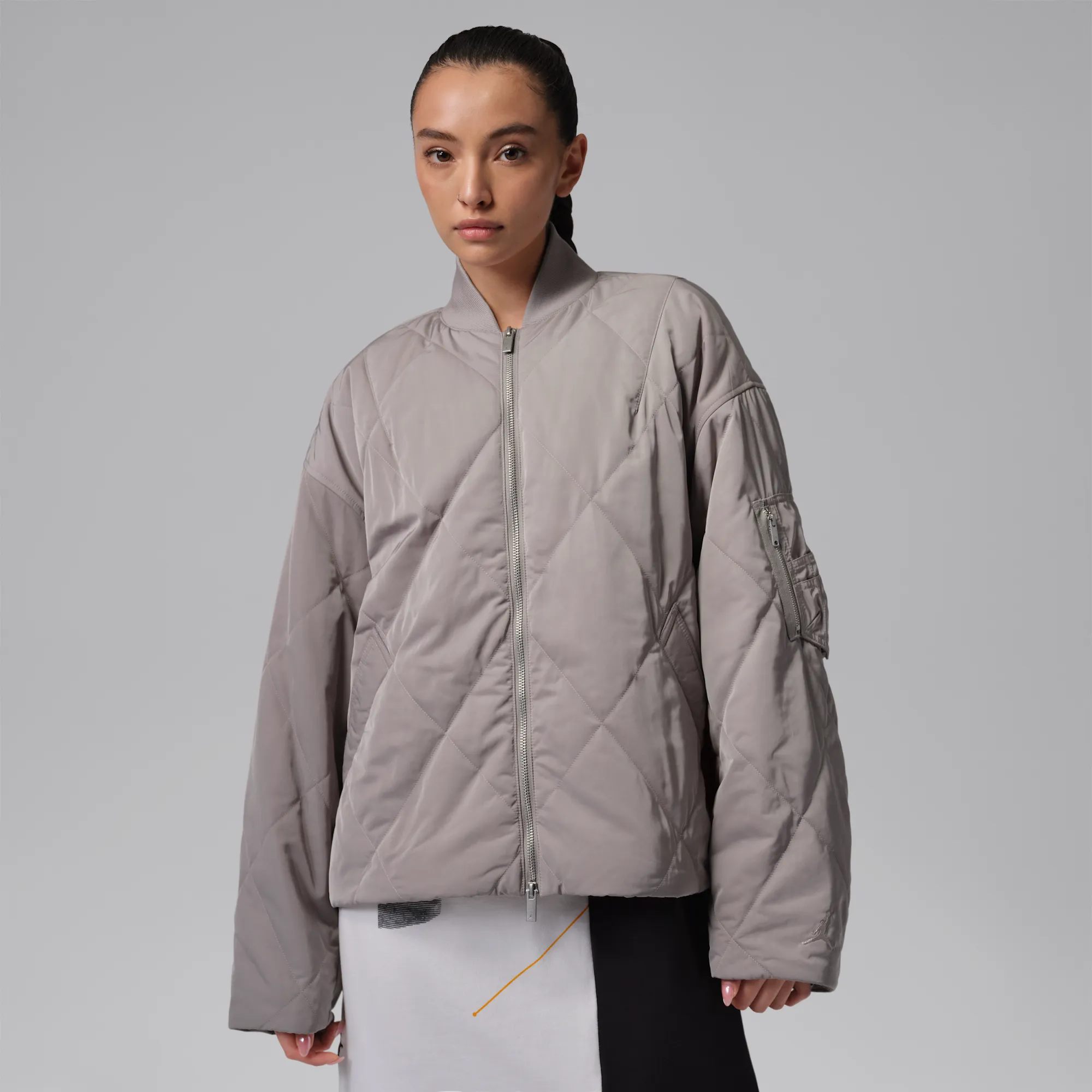 Nike Jordan Flight Women's Quilted Renegade Jacket - Grey - Polyester