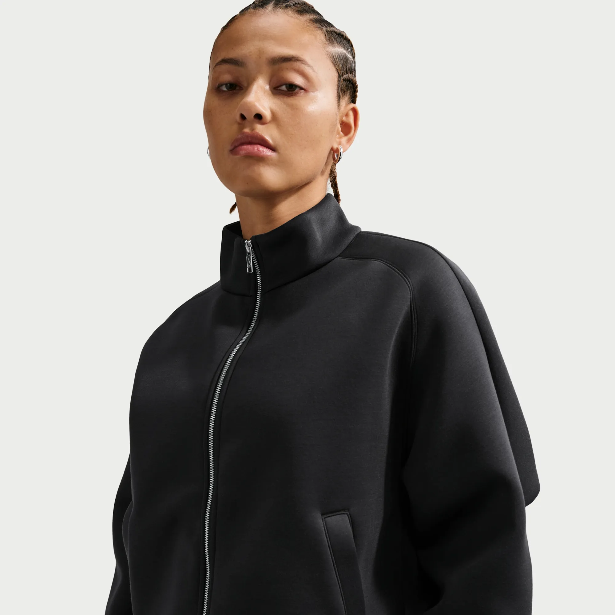 Nike Pregame Fleece Women's Oversized Tracksuit Jacket - Black - Modal/Polyester