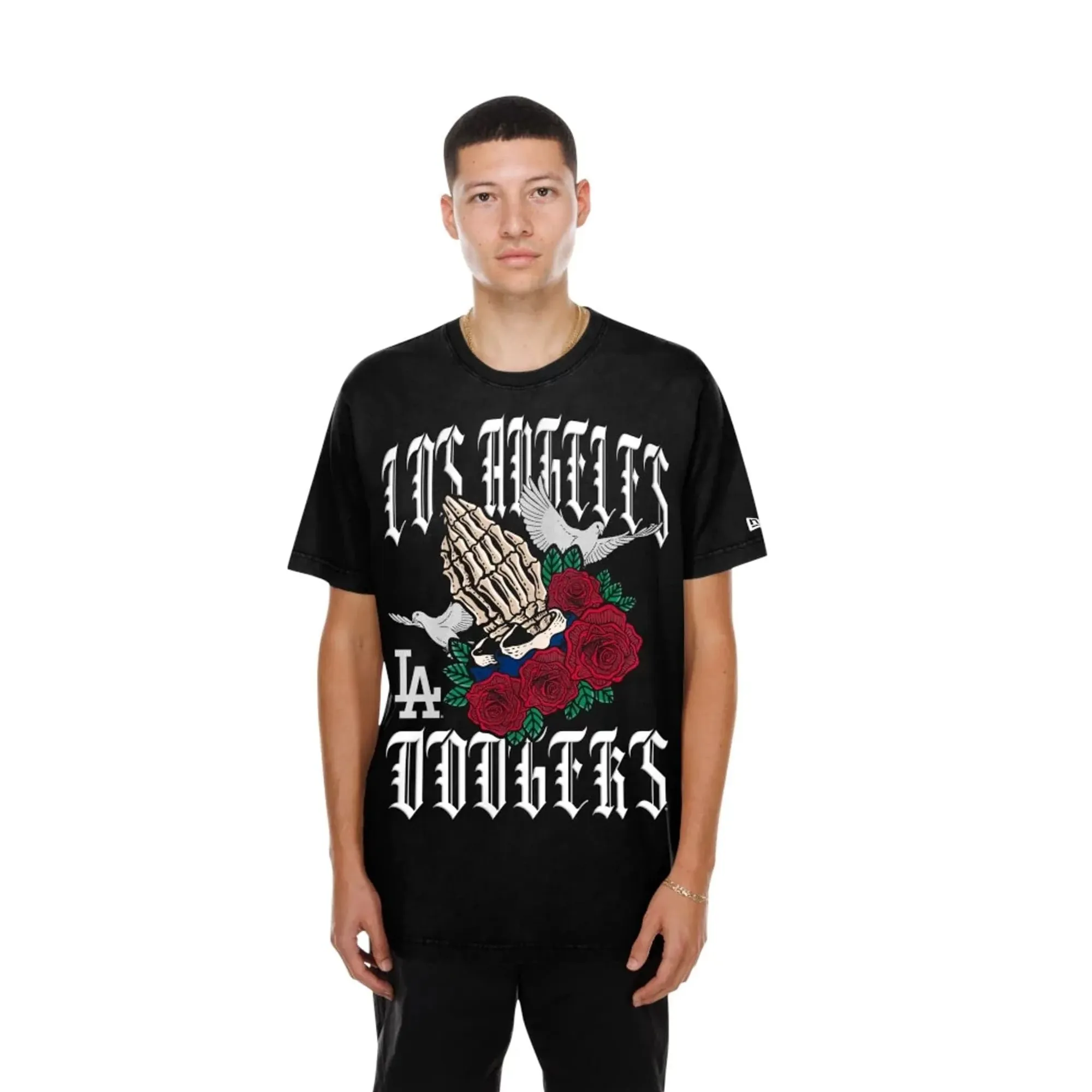 LA Dodgers MLB Script Graphic Black T-Shirt New Era Cap adult unisex