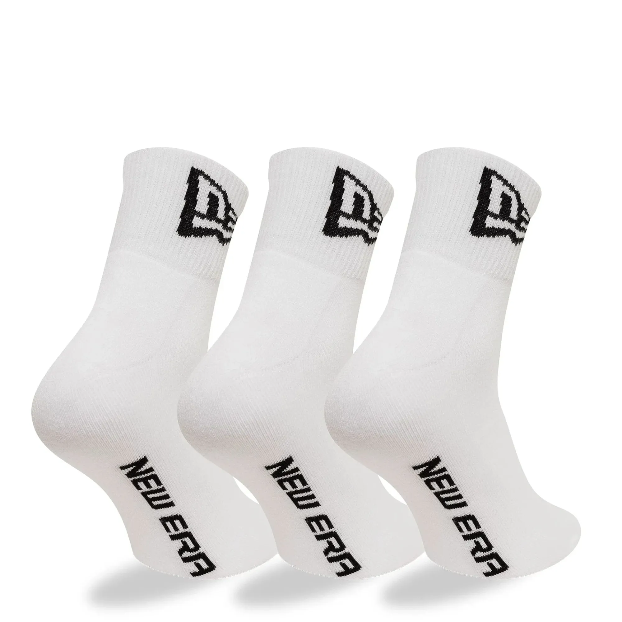 New Era Flag 3-Pack White Short Crew Socks adult unisex