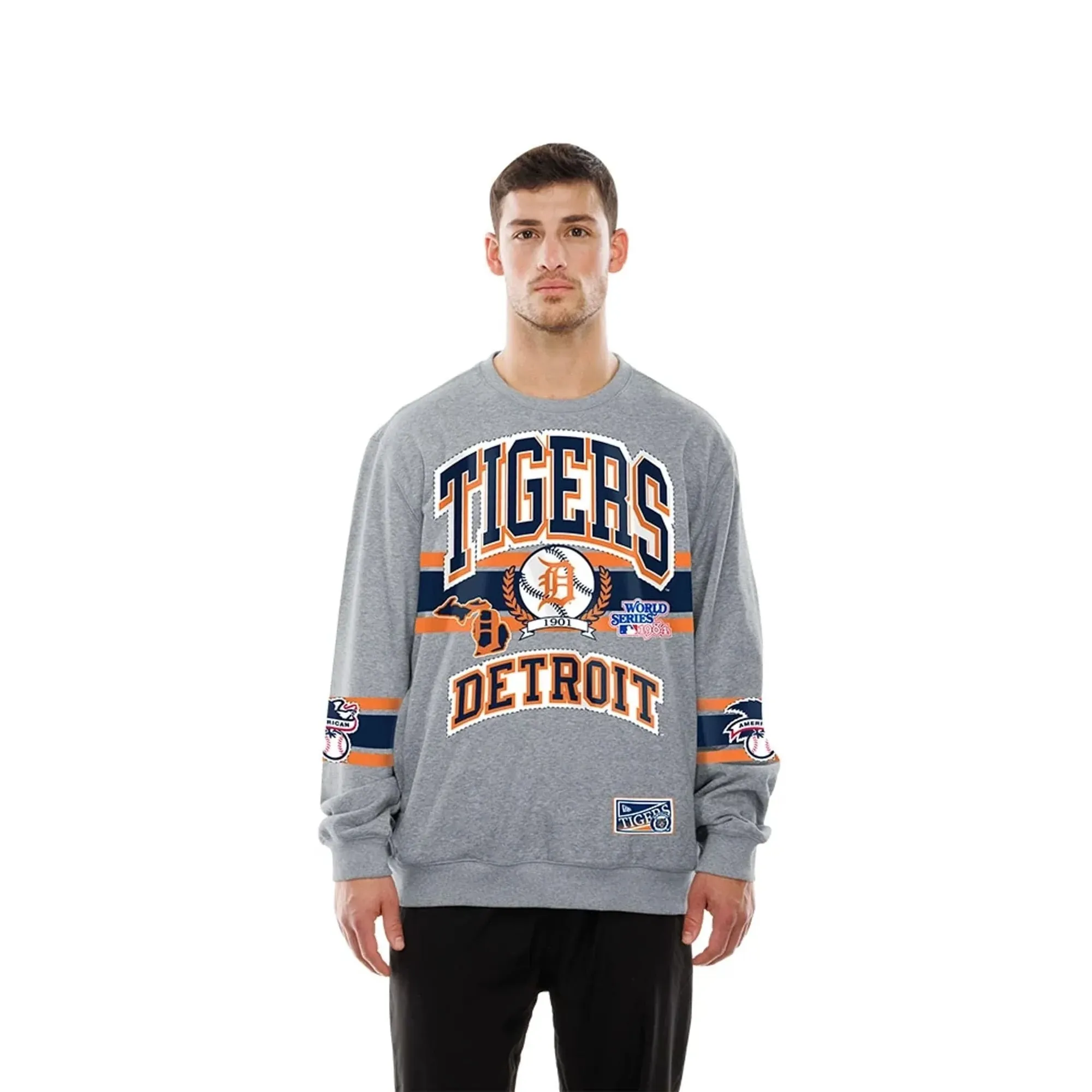 Detroit Tigers MLB Sport Classic Grey Crew Neck Sweater New Era Cap adult unisex