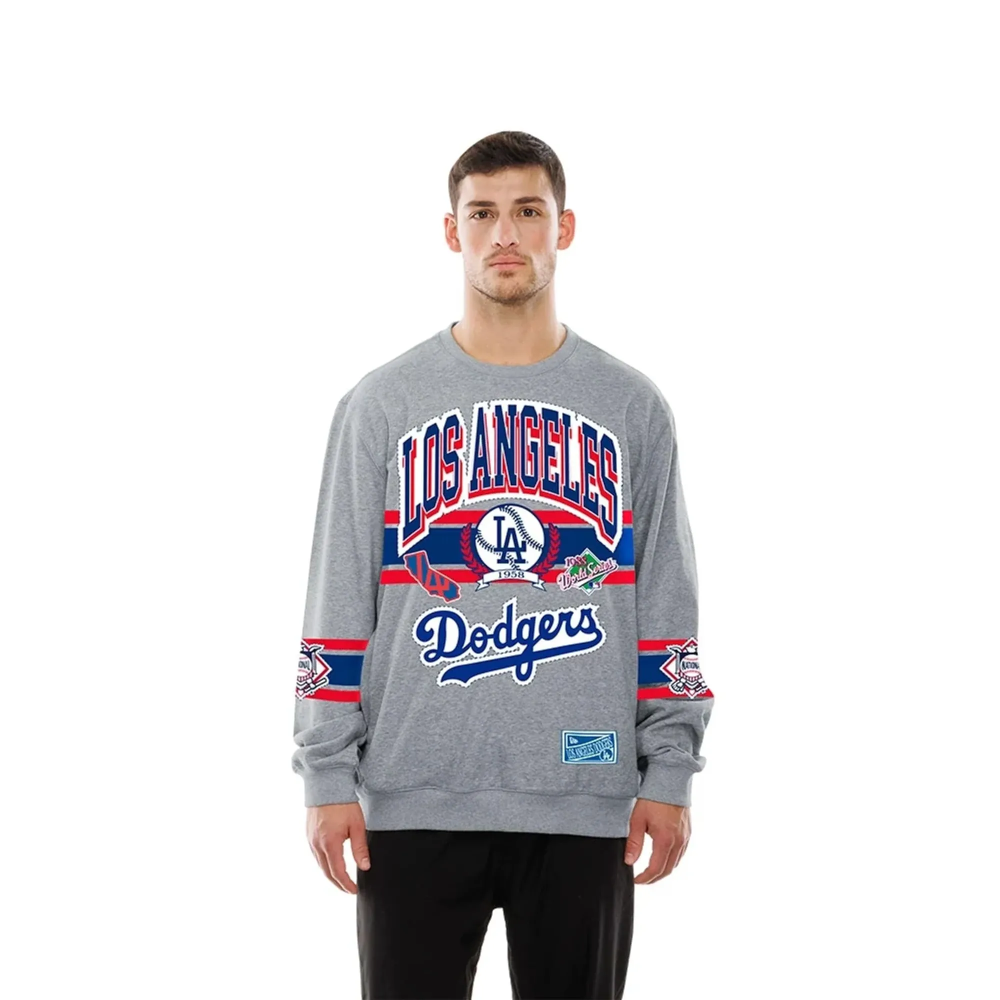 LA Dodgers MLB Sport Classic Grey Crew Neck Sweater New Era Cap adult unisex