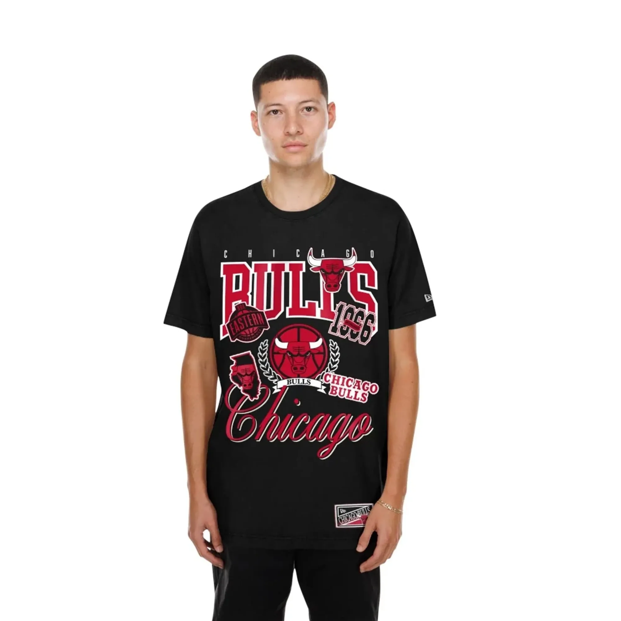 Chicago Bulls NBA Sport Classic Black T-Shirt New Era Cap adult unisex