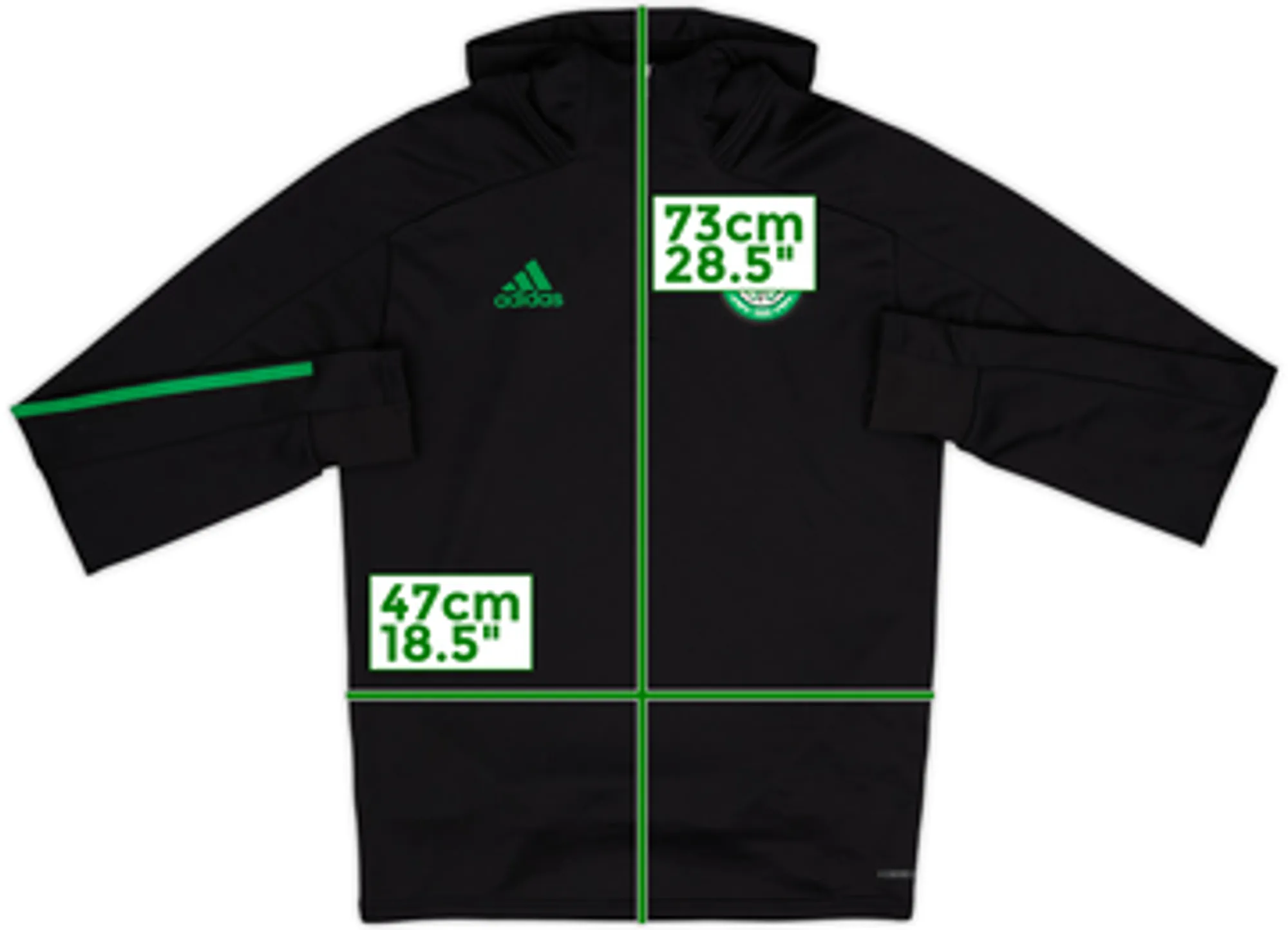 2023-24 Celtic adidas 1/4 Zip Hooded Sweat Top - 9/10 - (S)