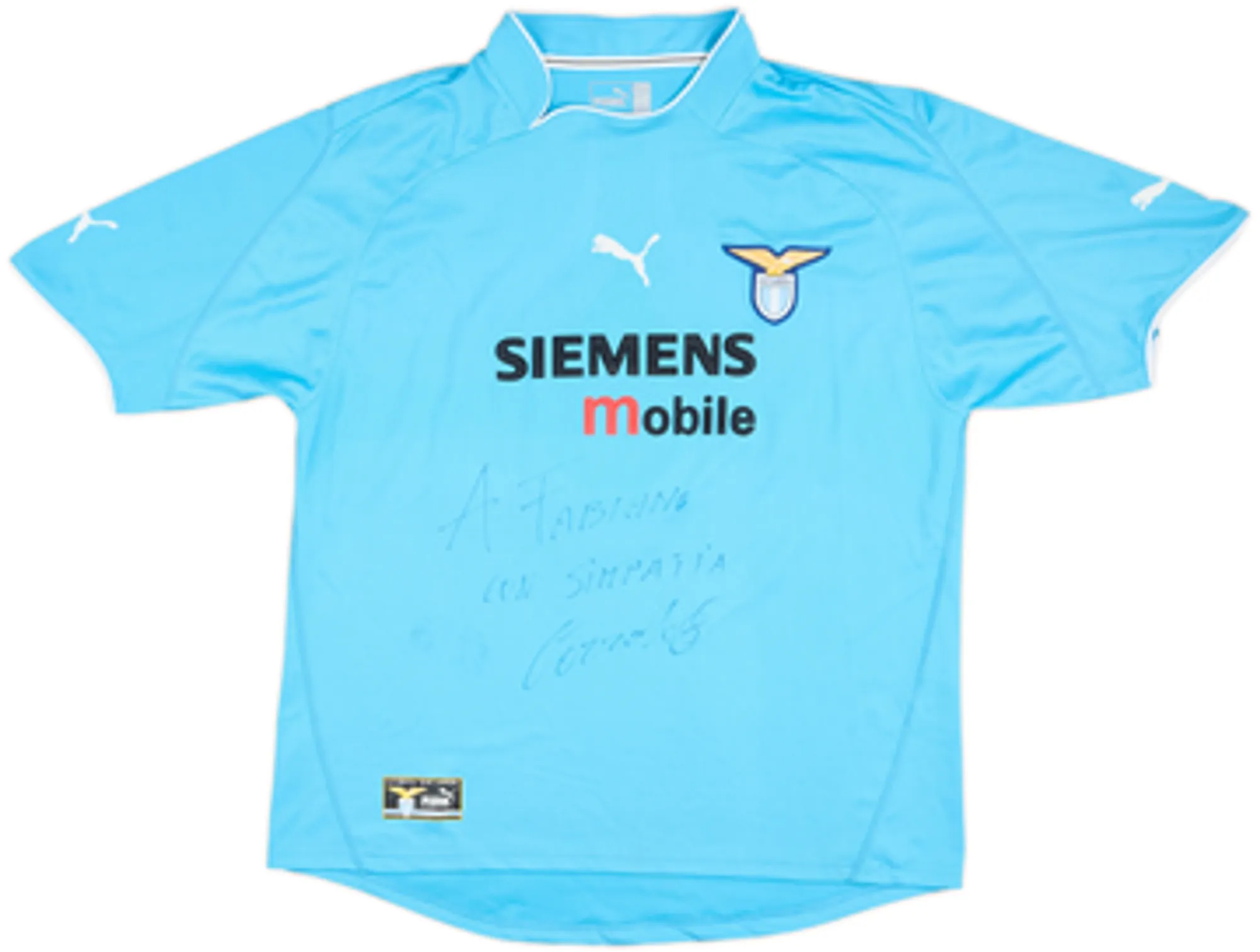 2002-03 Lazio Signed Home Shirt Corradi #8 - 6/10 - (XXL)