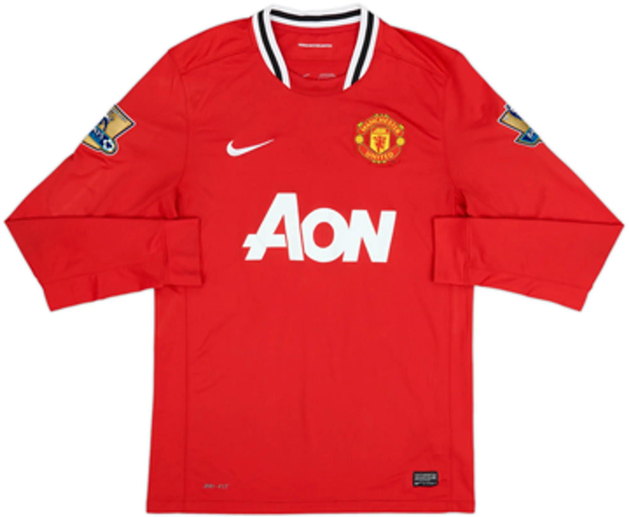 2011-12 Manchester United Home L/S Shirt Young #18 - 8/10 - (M)