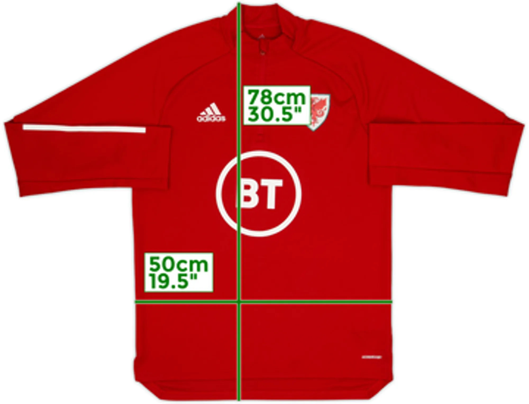 2019-20 Wales adidas 1/4 Zip Drill Top - 10/10 - (M)