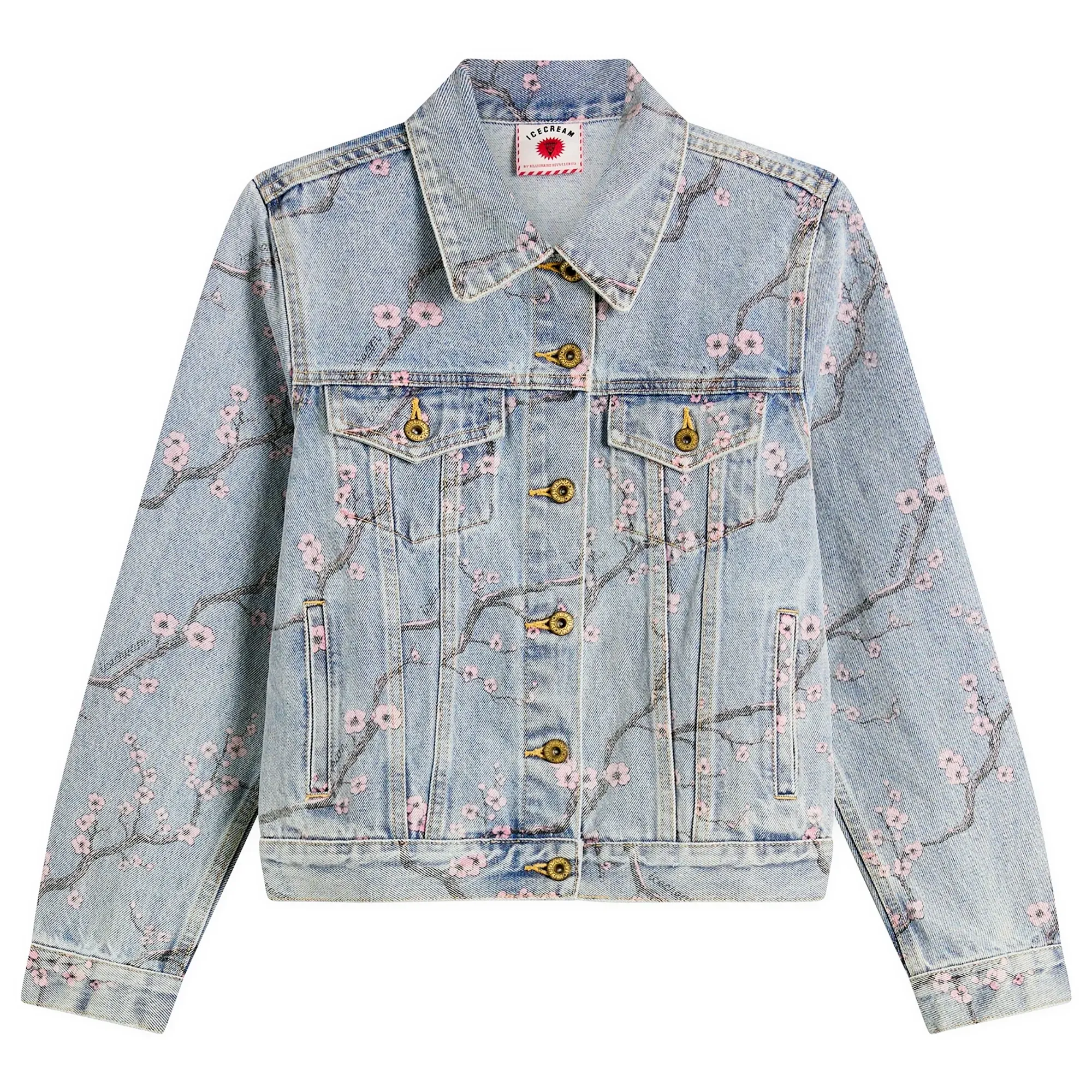 ICECREAM Women's Sakura Denim Trucker Jacket Light Wash Blue