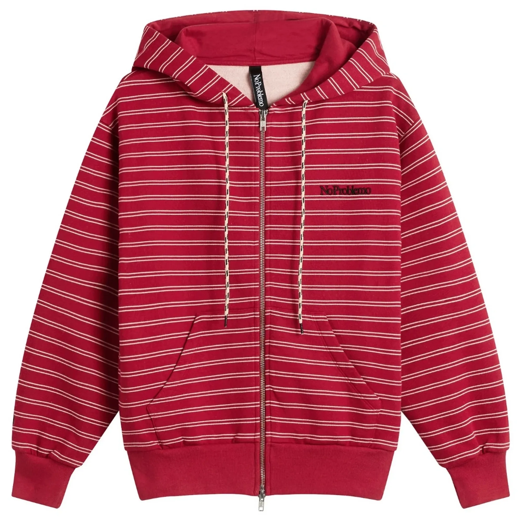 No Problemo Women's Mini Problemo Stripe Zip Hoodie Red