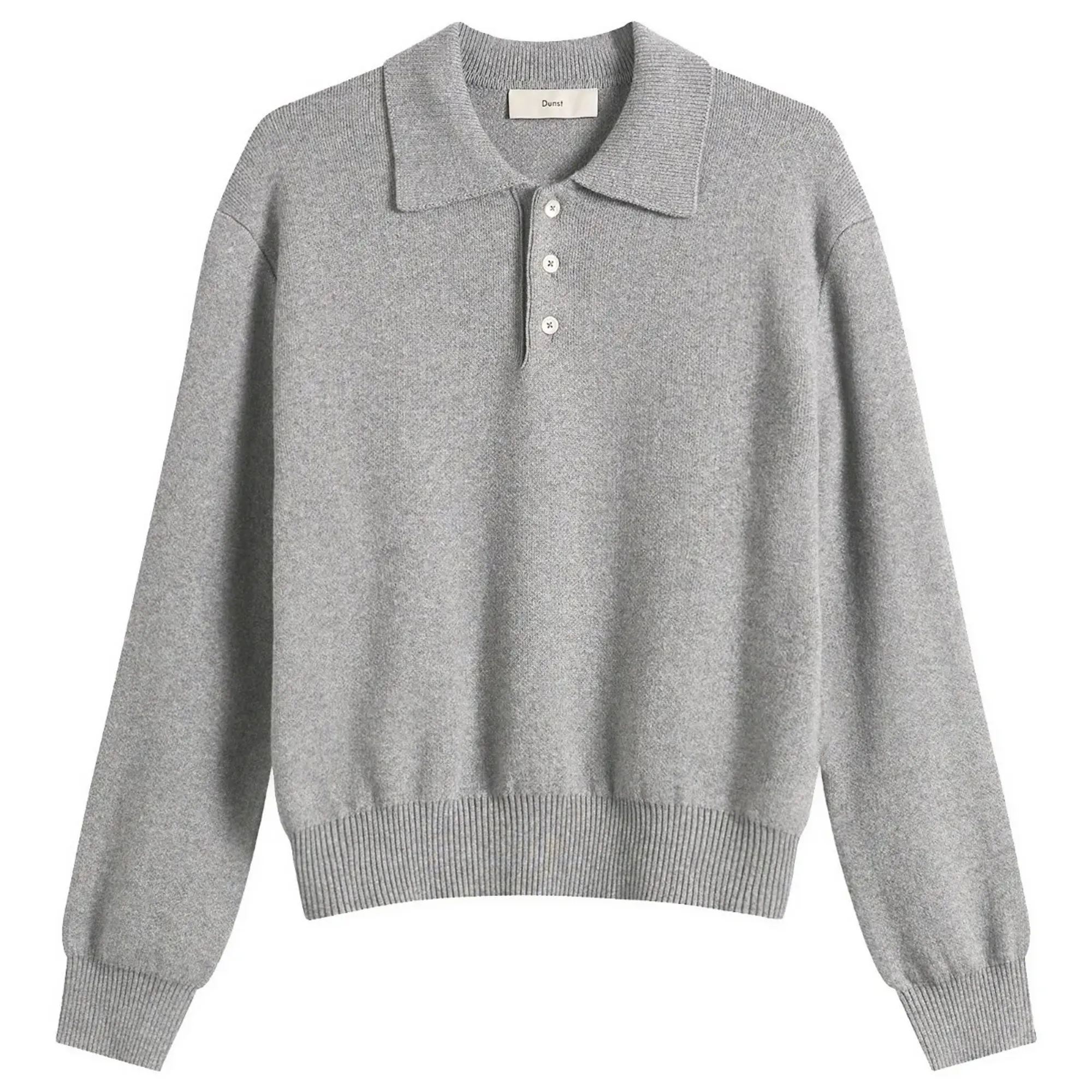 DUNST Women's Collared Sweater Melange Grey