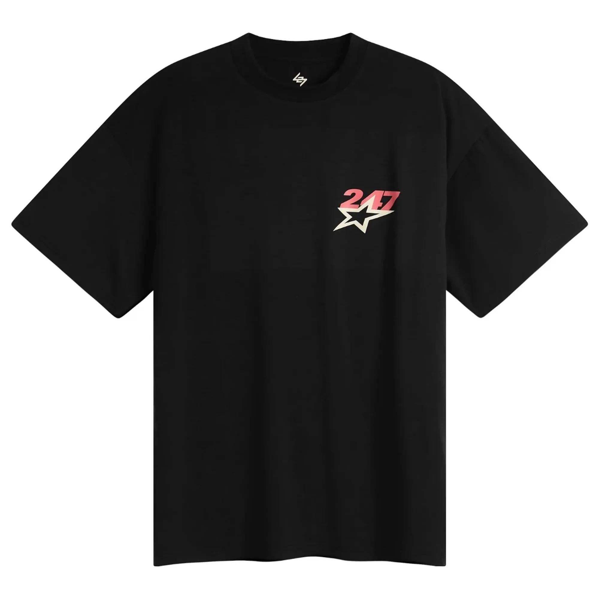 Represent Team 247 Star Print Oversized T-Shirt Jet Black