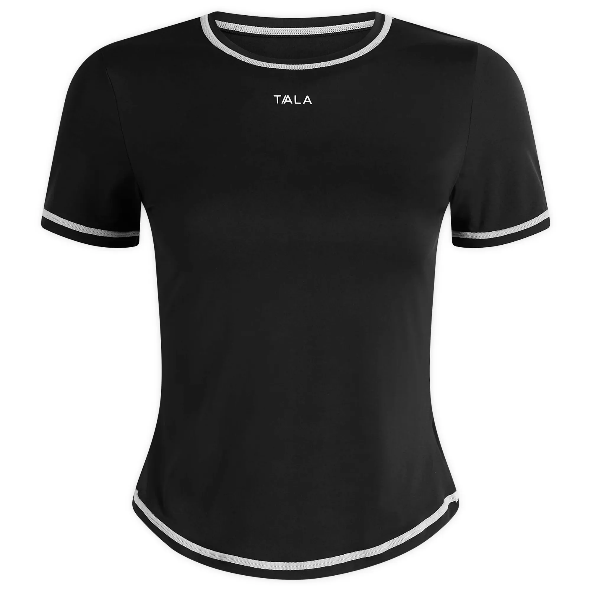 TALA Women's Ultralite Active Contrast Stitch Tee Shadow Black