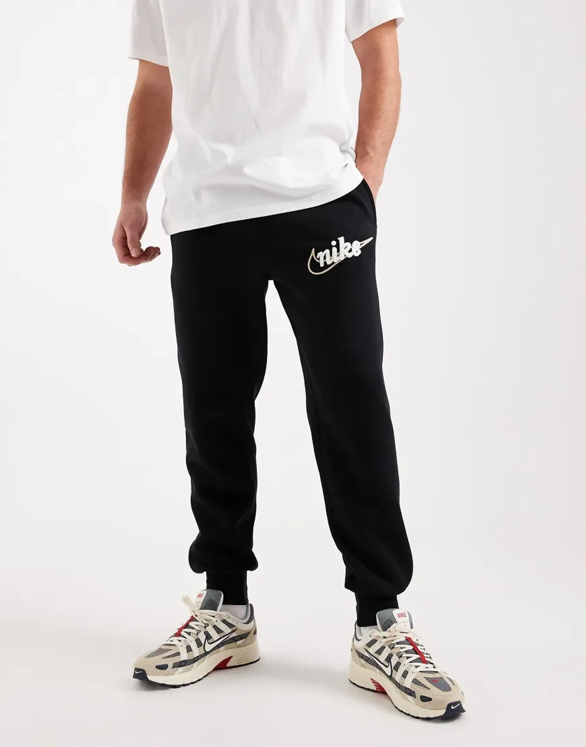 Nike Club Joggers With Swoosh Detail In Black