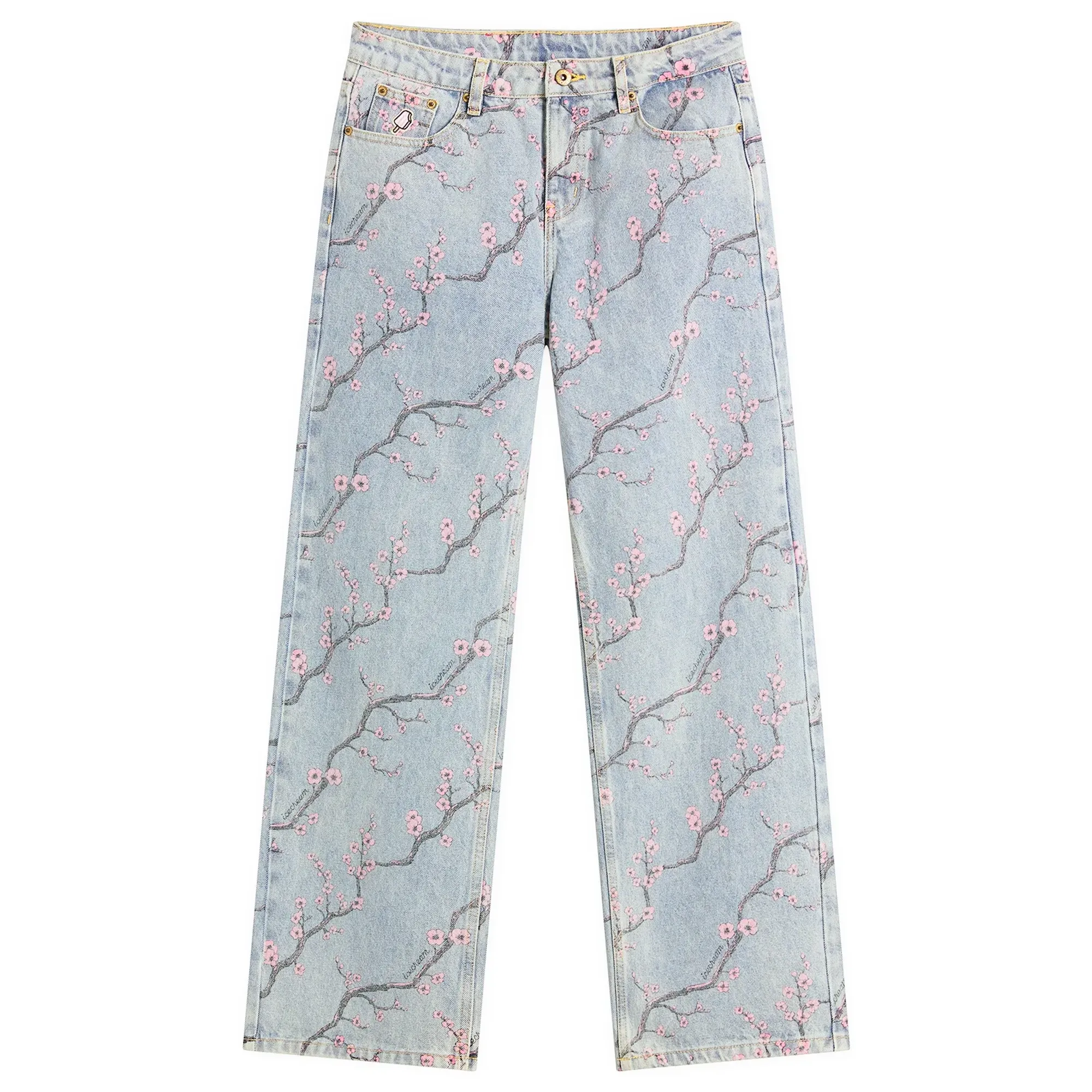 ICECREAM Women's Sakura Denim Pants Light Wash Blue