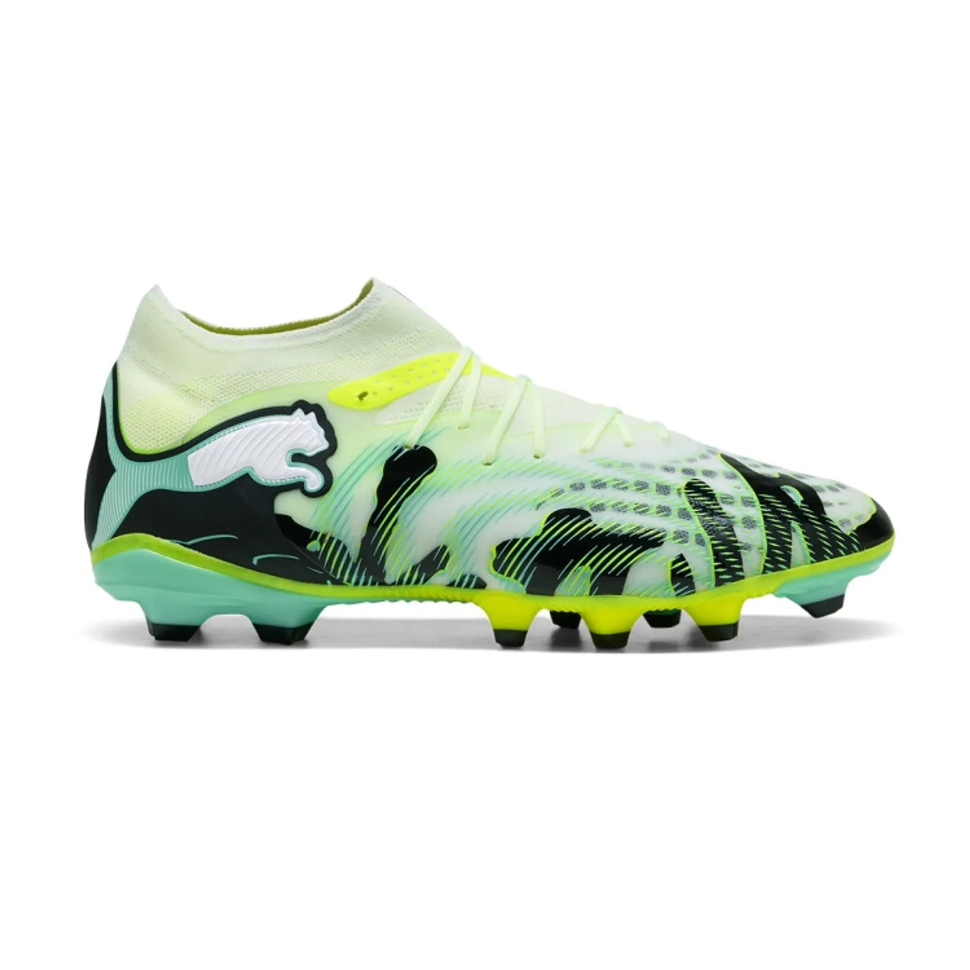 PUMA Future 9 Pro Creativity FG/AG Football Boots Unisex, Yellow Alert/Mint Jelly/White