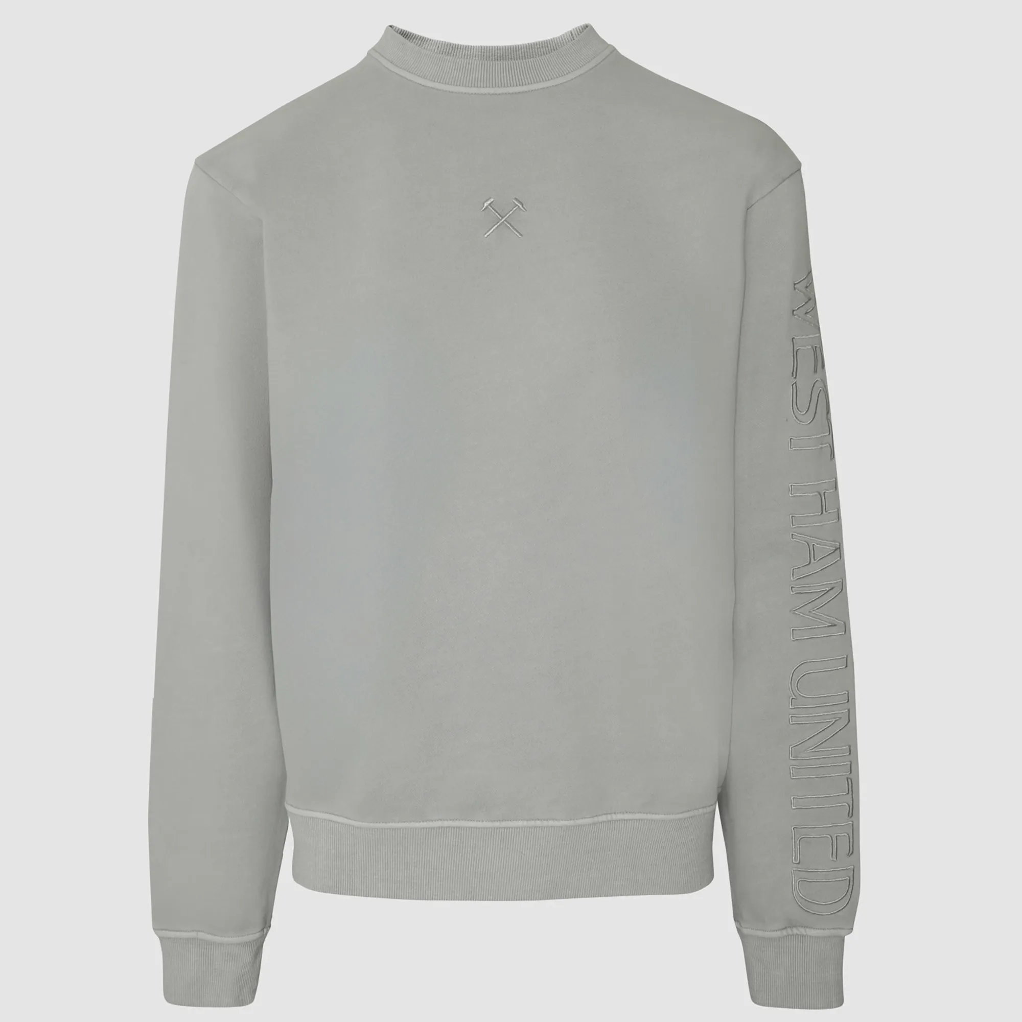 West Ham Grey Embroidered Washed Sweatshirt