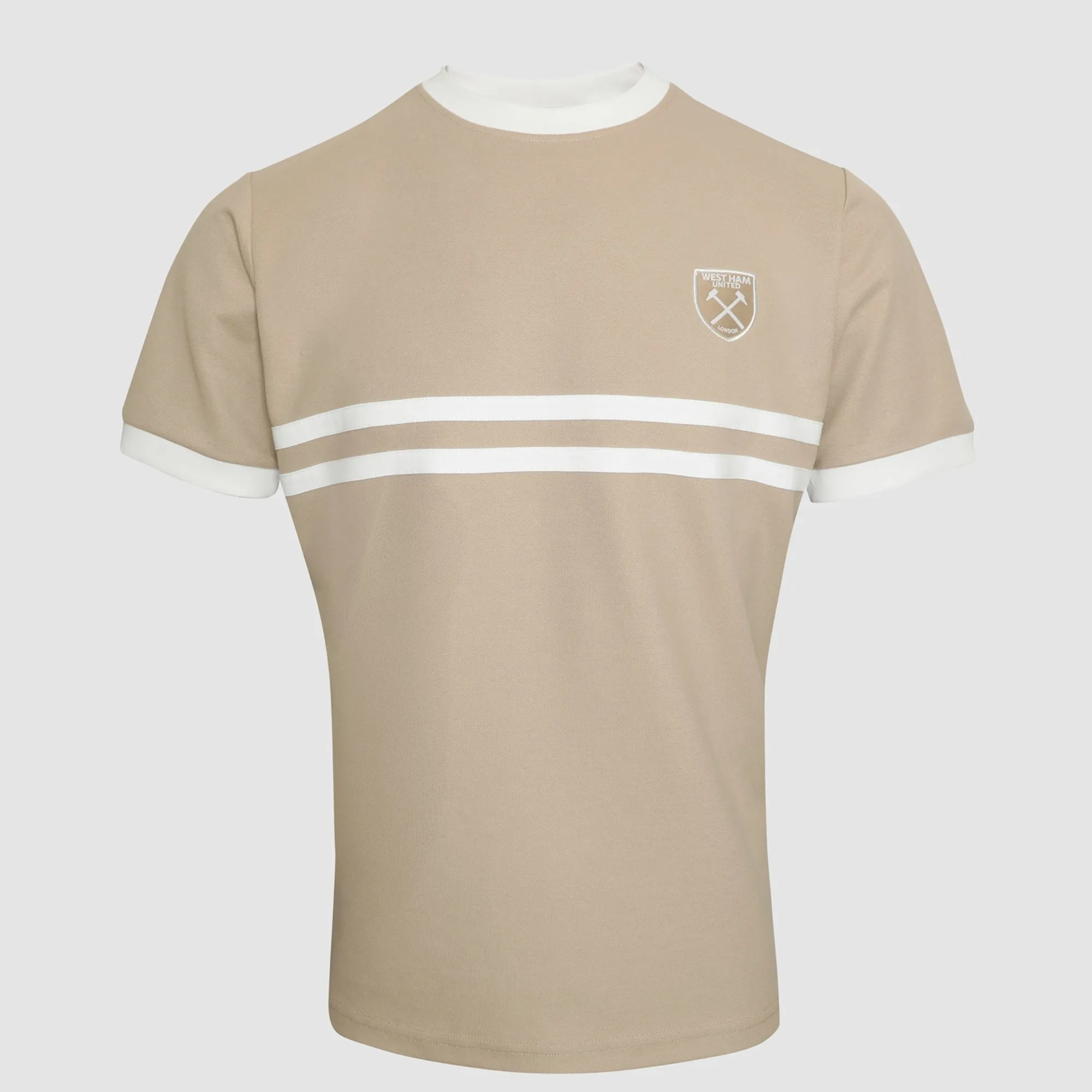 West Ham Retro Pique T-Shirt - Stone