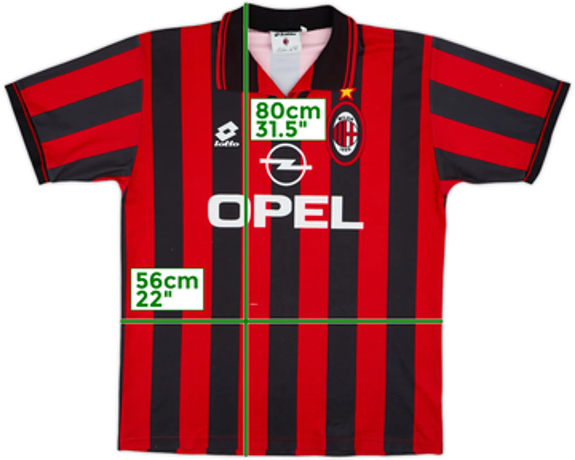 1995-96 AC Milan Home Shirt - 6/10 - (XL)