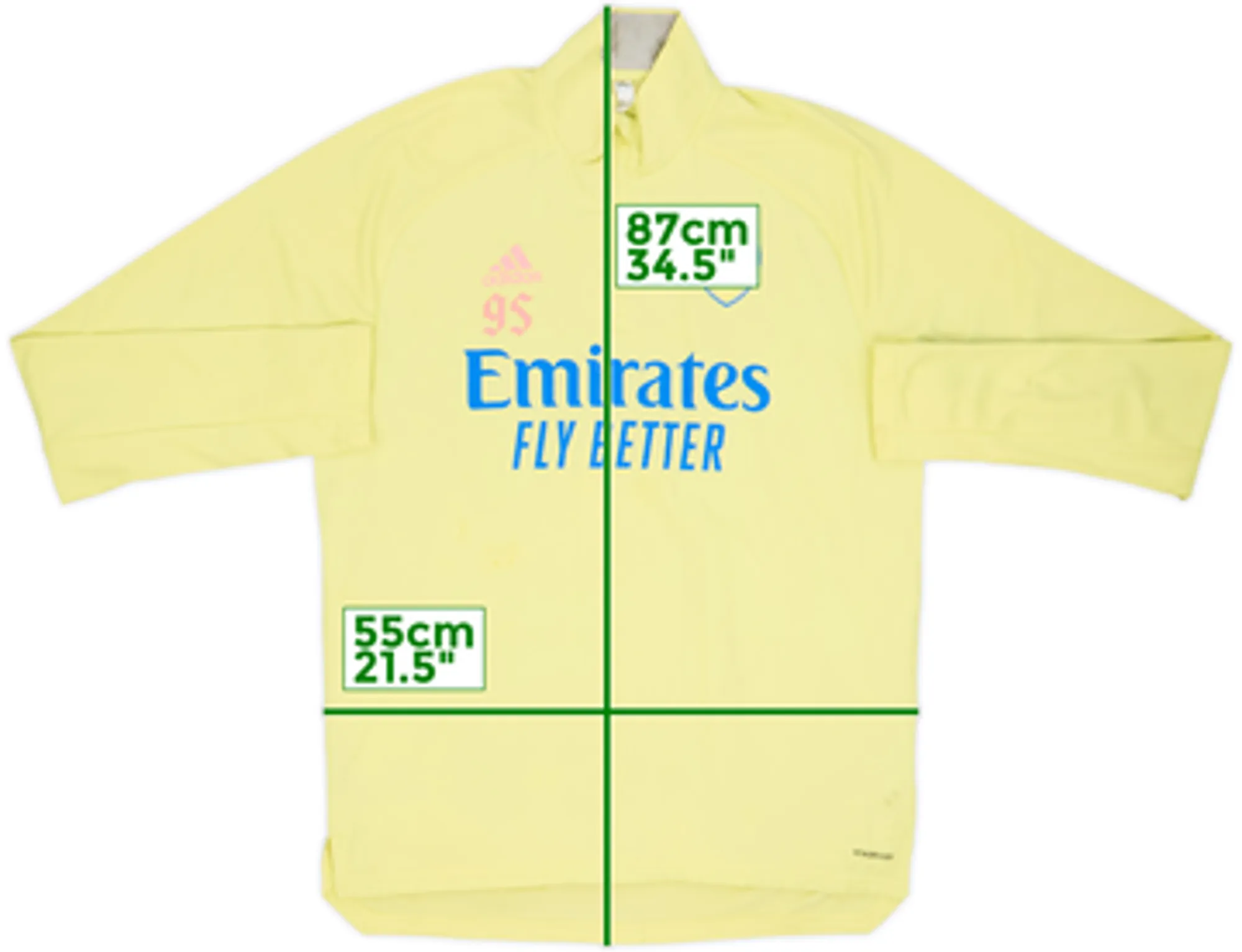 2020-21 Arsenal adidas Player Issue 1/4 Zip Drill Top #95 - 6/10 - (M)