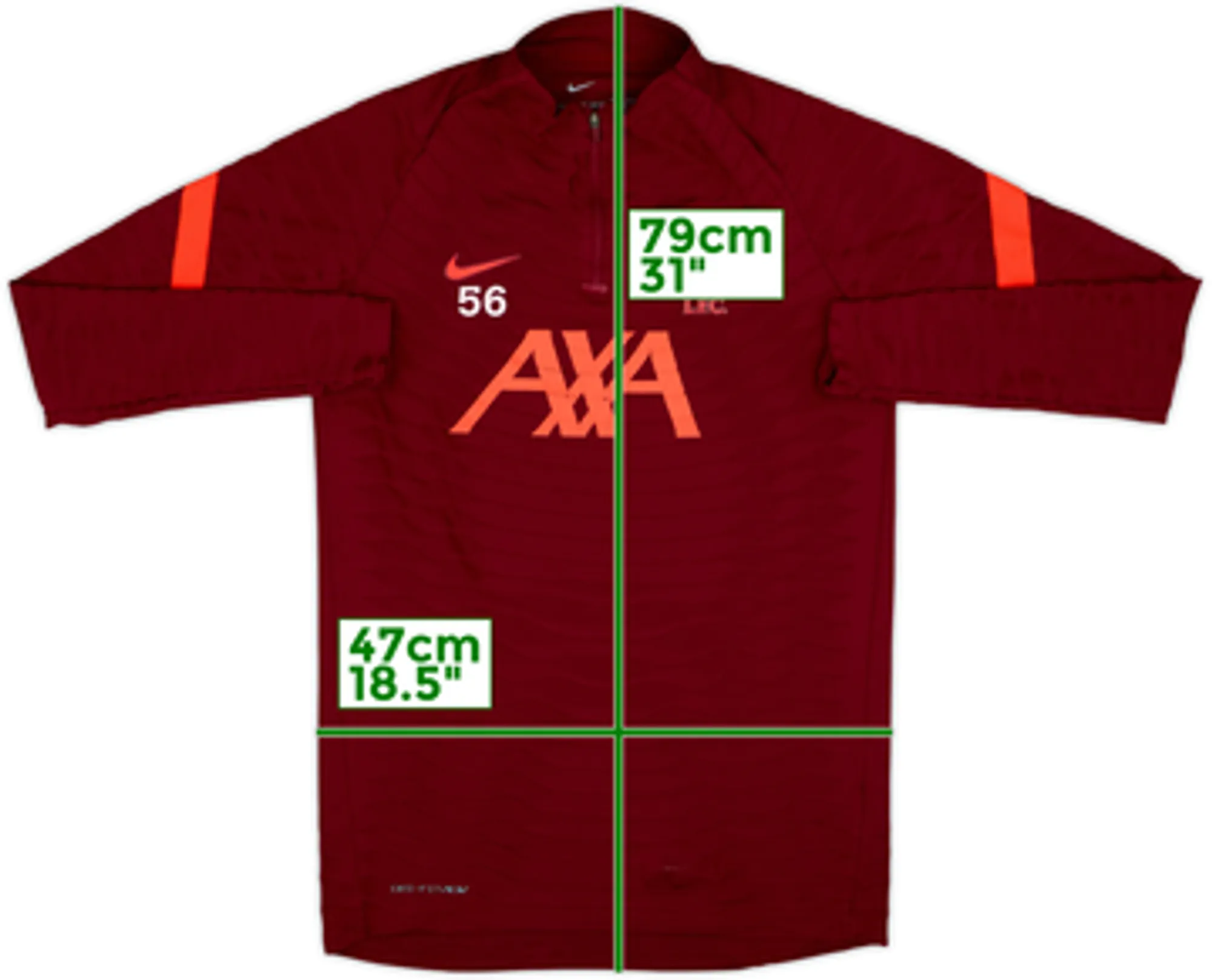 2021-22 Liverpool Nike Player Issue 1/4 Zip Drill Top #56 - 5/10 - (M)