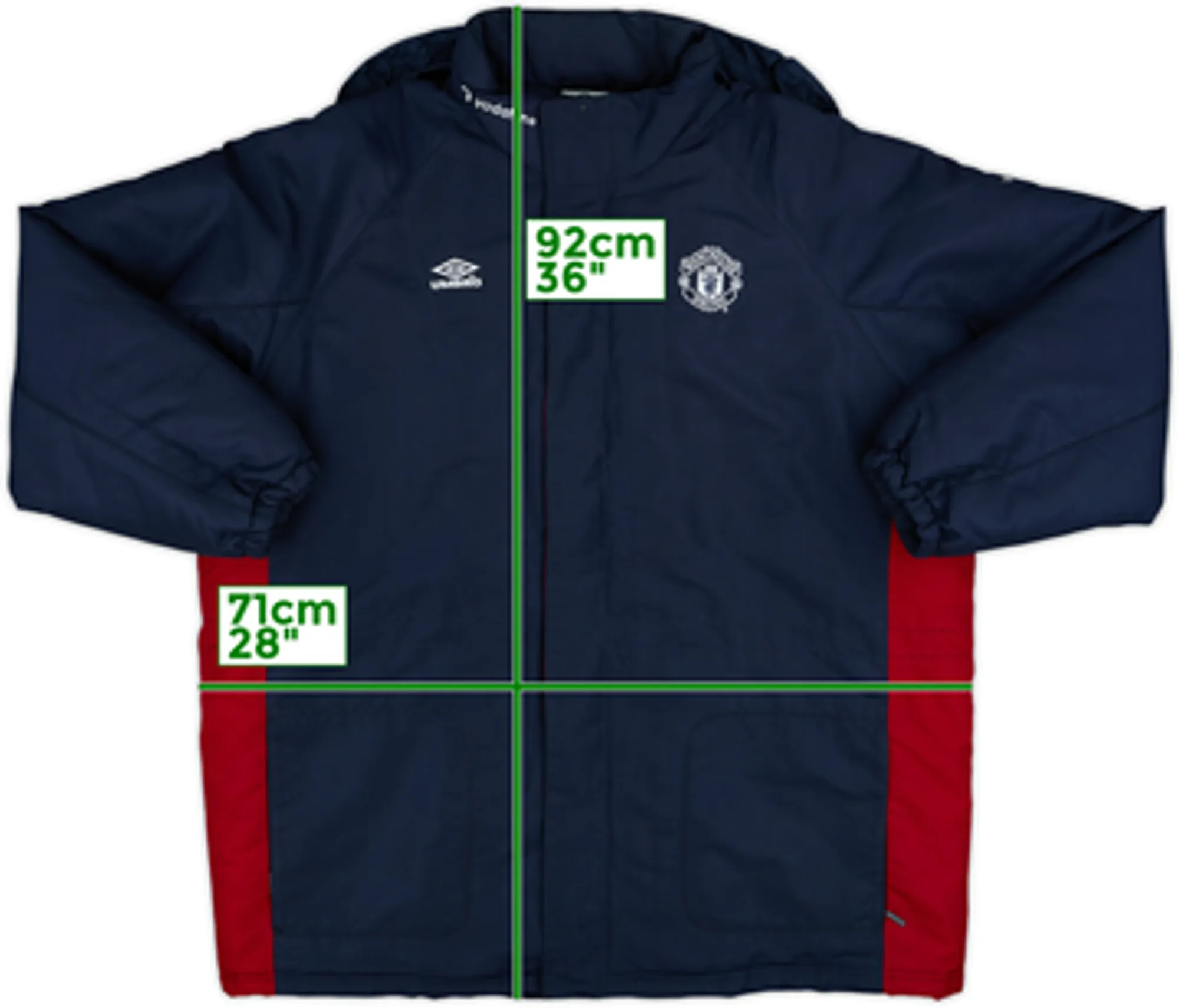 2000-02 Manchester United Umbro Padded Bench Coat - 10/10 - (L)