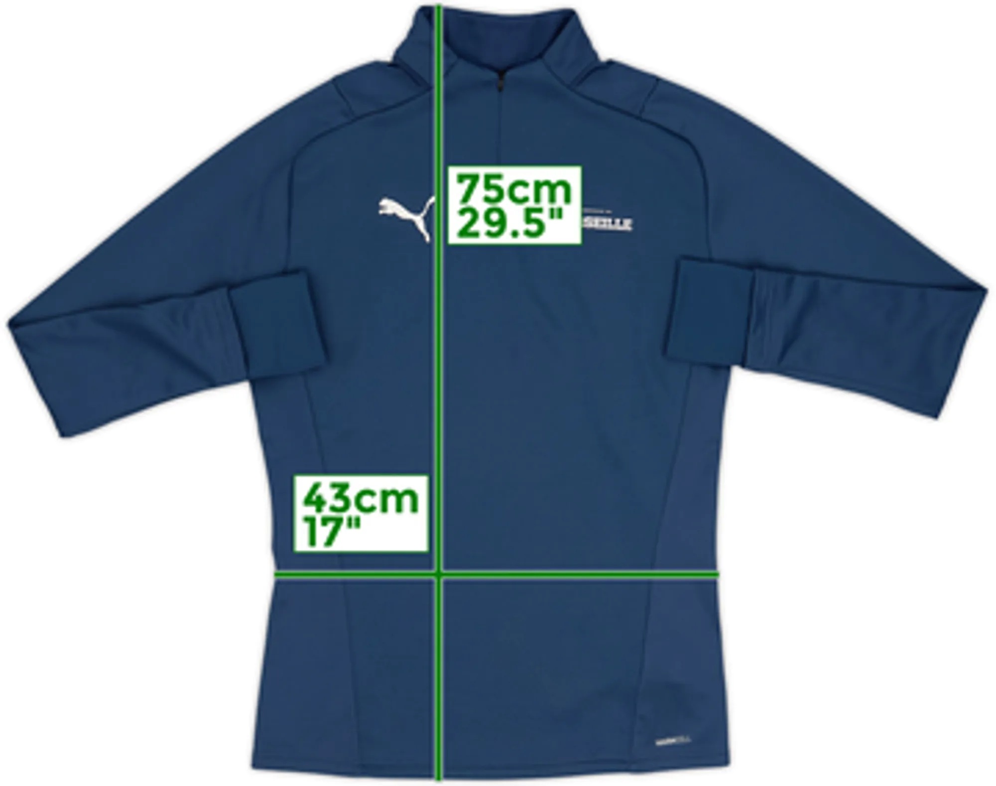 2021-22 Olympique Marseille Puma 1/4 Zip Drill Top - 10/10 - (S)