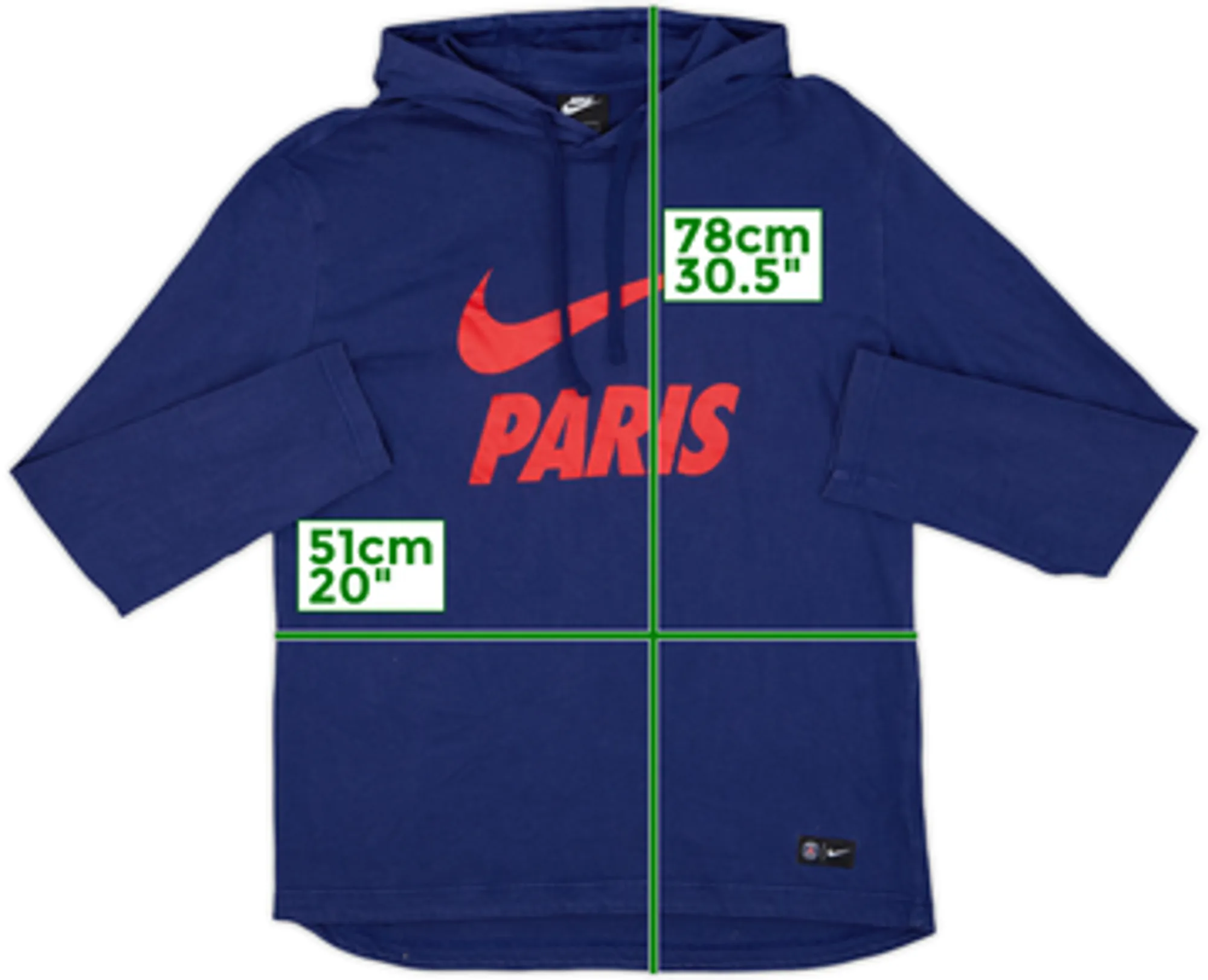 2018-19 Paris Saint-Germain Nike Hooded Sweat Top - 8/10 - (L)