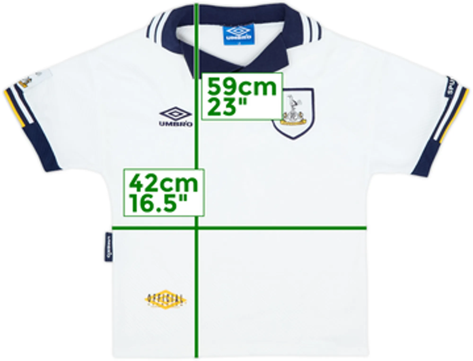 1993-95 Tottenham Home Shirt - 9/10 - (L.Boys)