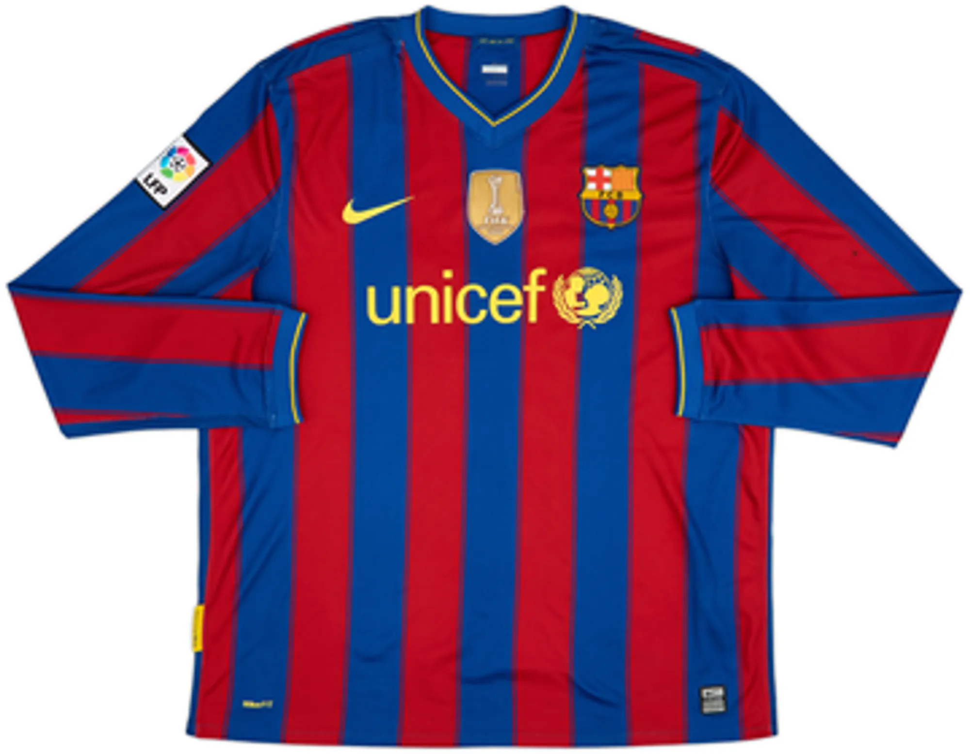 2009-10 Barcelona Home L/S Shirt Messi #10 - 5/10 - (XL)