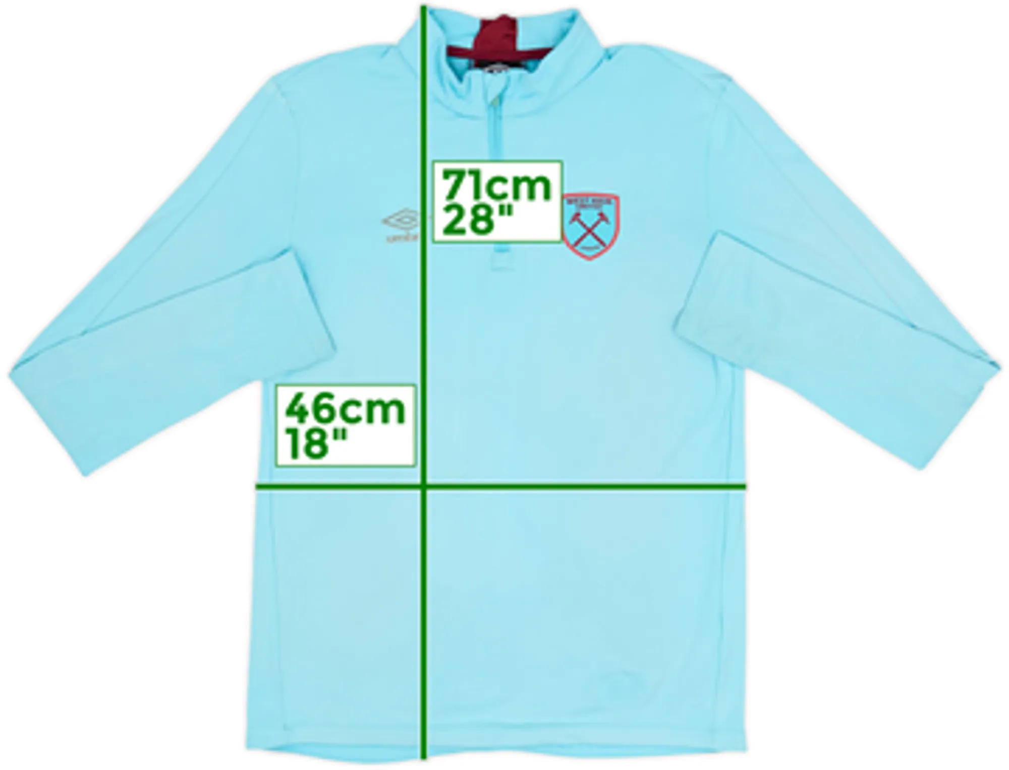 2017-18 West Ham Umbro 1/4 Zip Drill Top - 4/10 - (XL.Boys)
