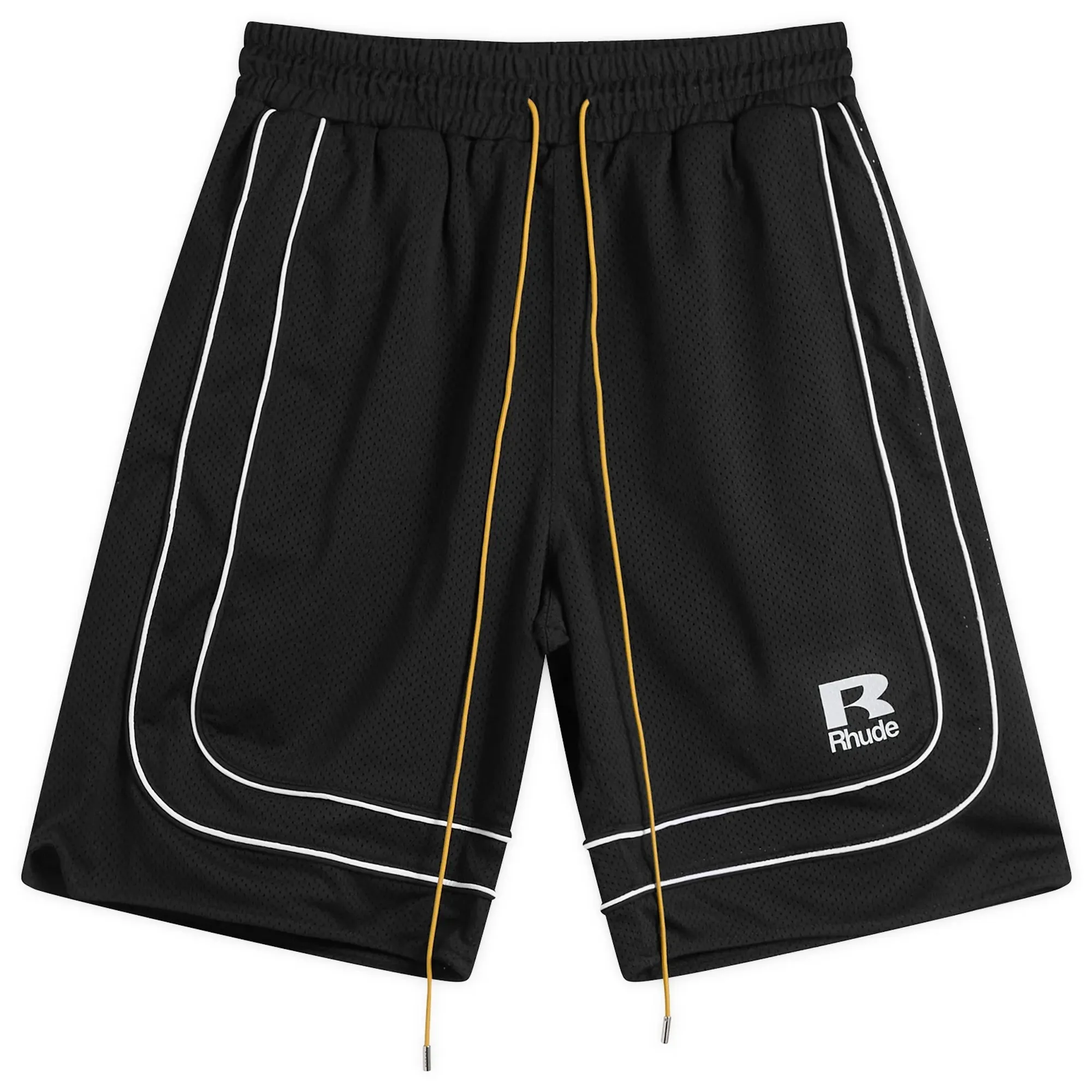 Rhude Men's Baggy Mesh Basketball Shorts Black/White
