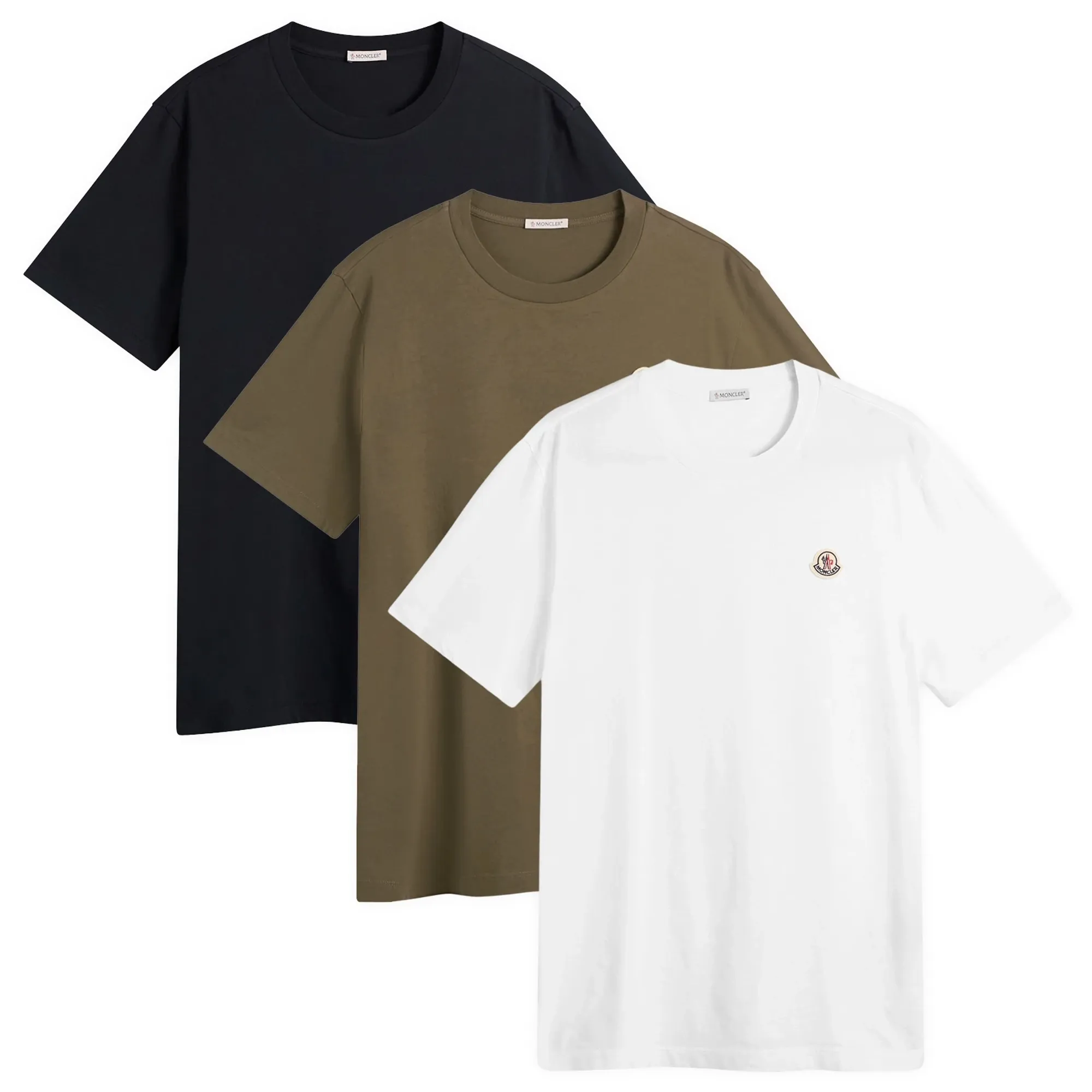 Moncler Men's Short Sleeve 3 Pack Cotton T-Shirts Multi