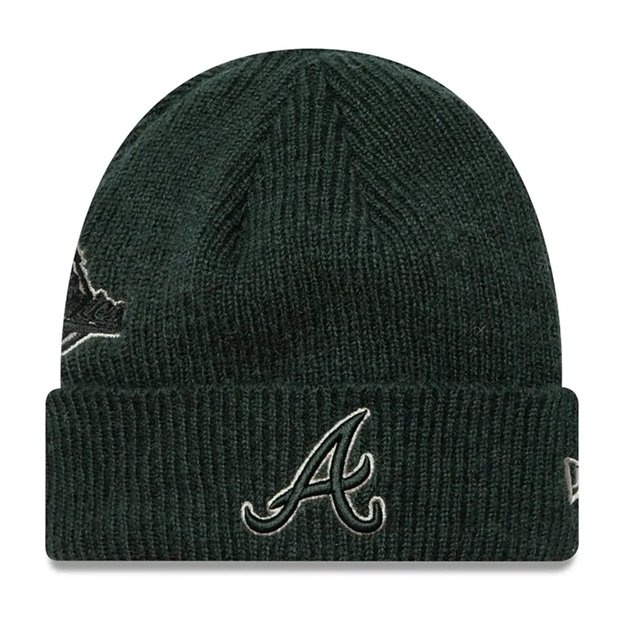 Atlanta Braves World Series Patch Dark Green Cuff Knit Beanie Hat New Era Cap adult unisex