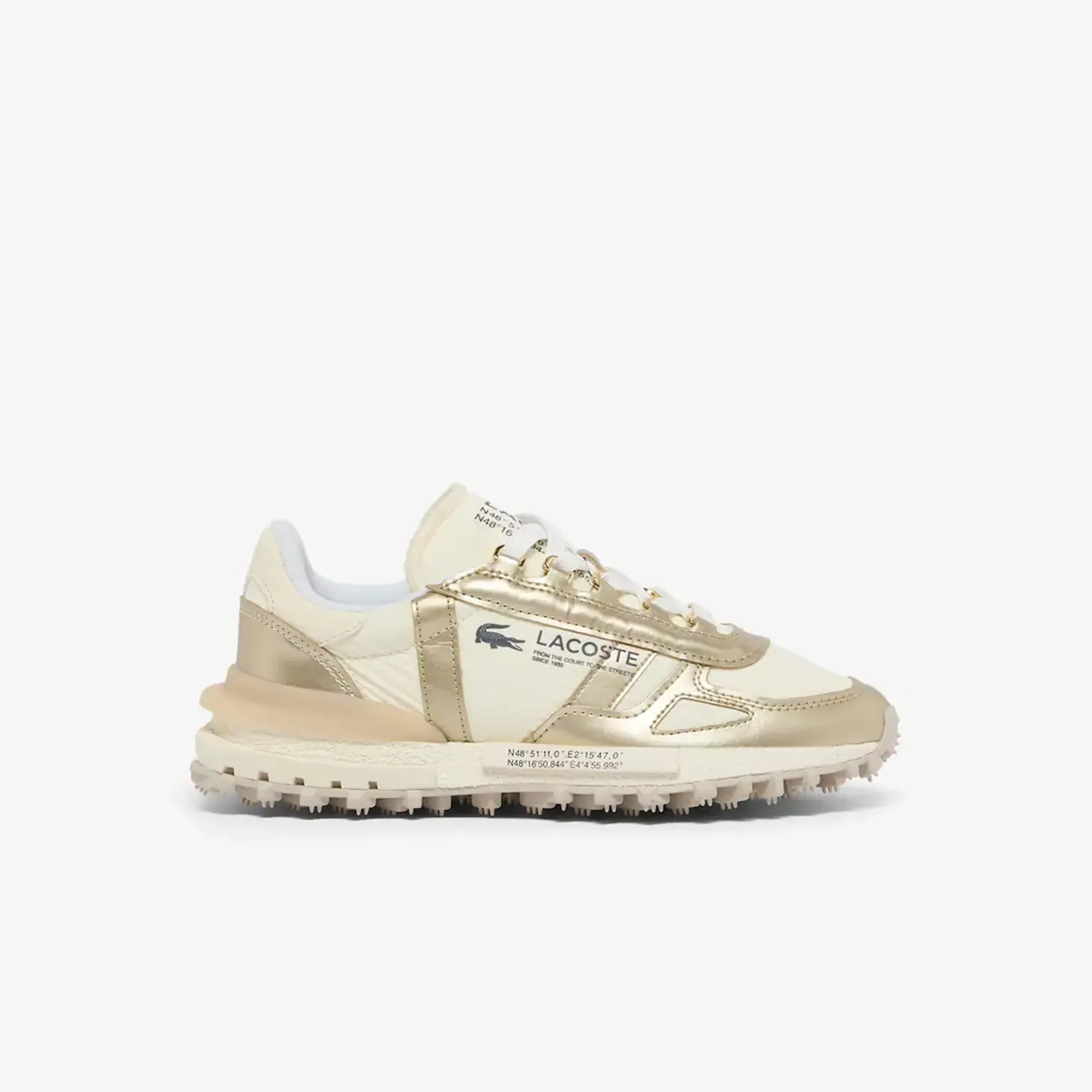 Lacoste Women's Elite Active Sneakers - White & Gold