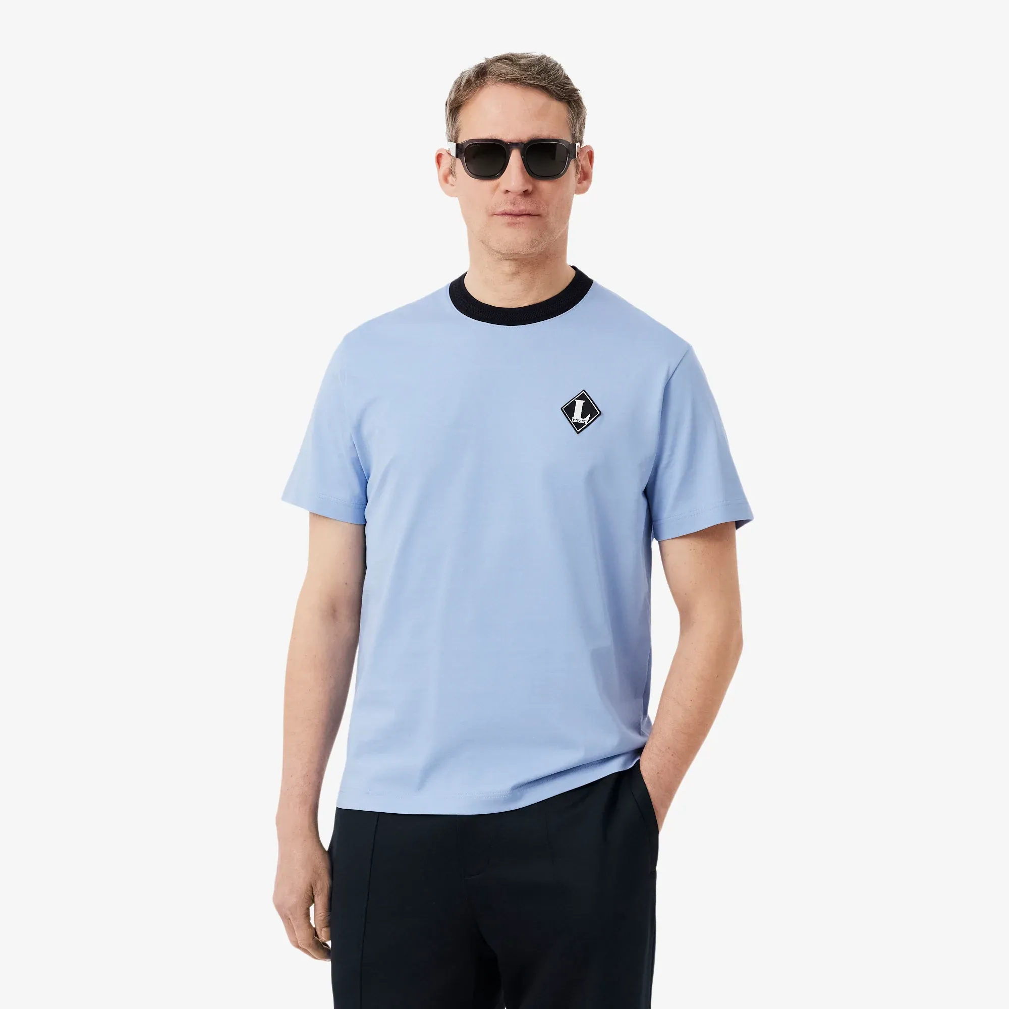 Lacoste French Made Badge Accent T-shirt - Light Blue