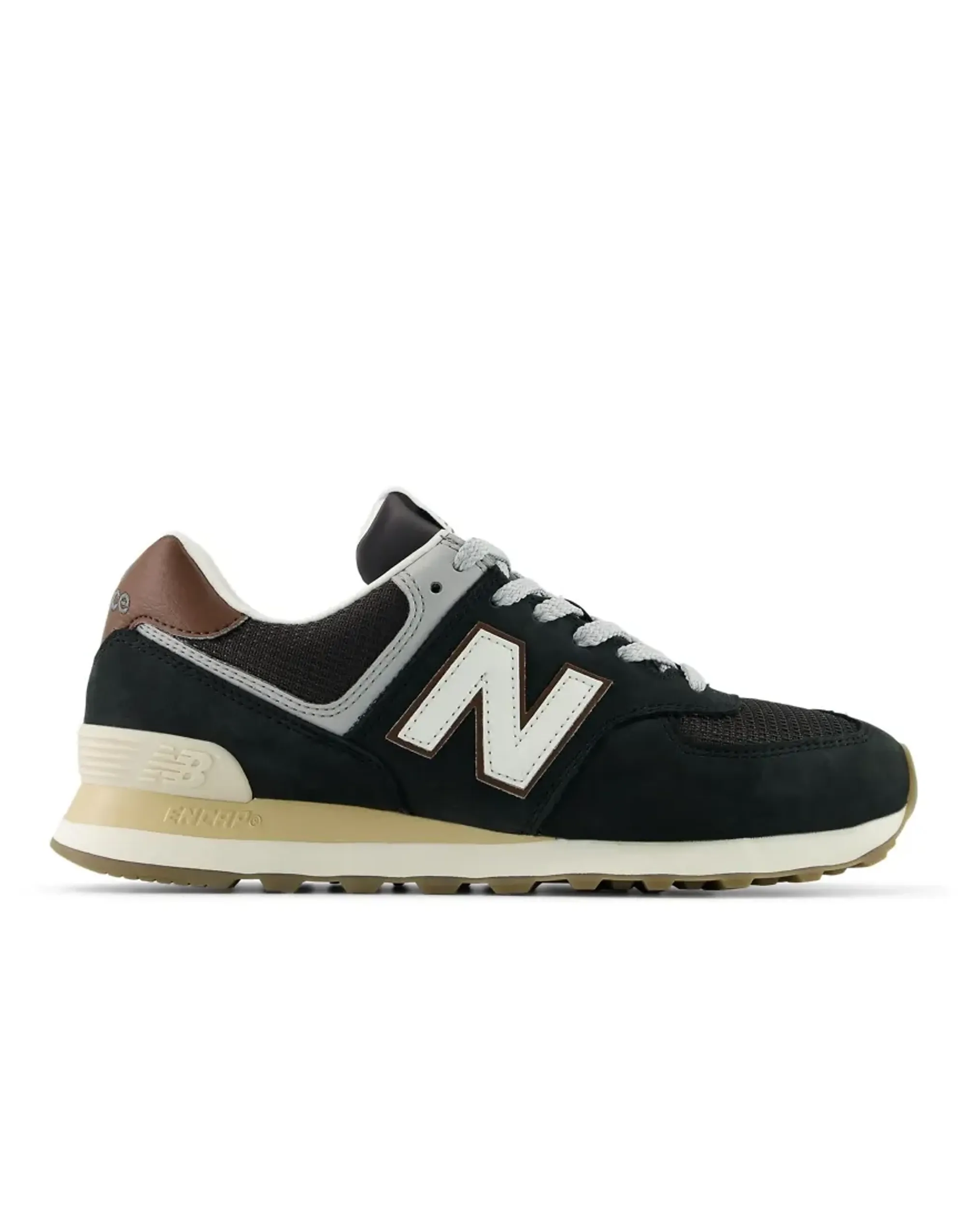 New Balance Unisex 574 in Brown/Grey Suede/Mesh