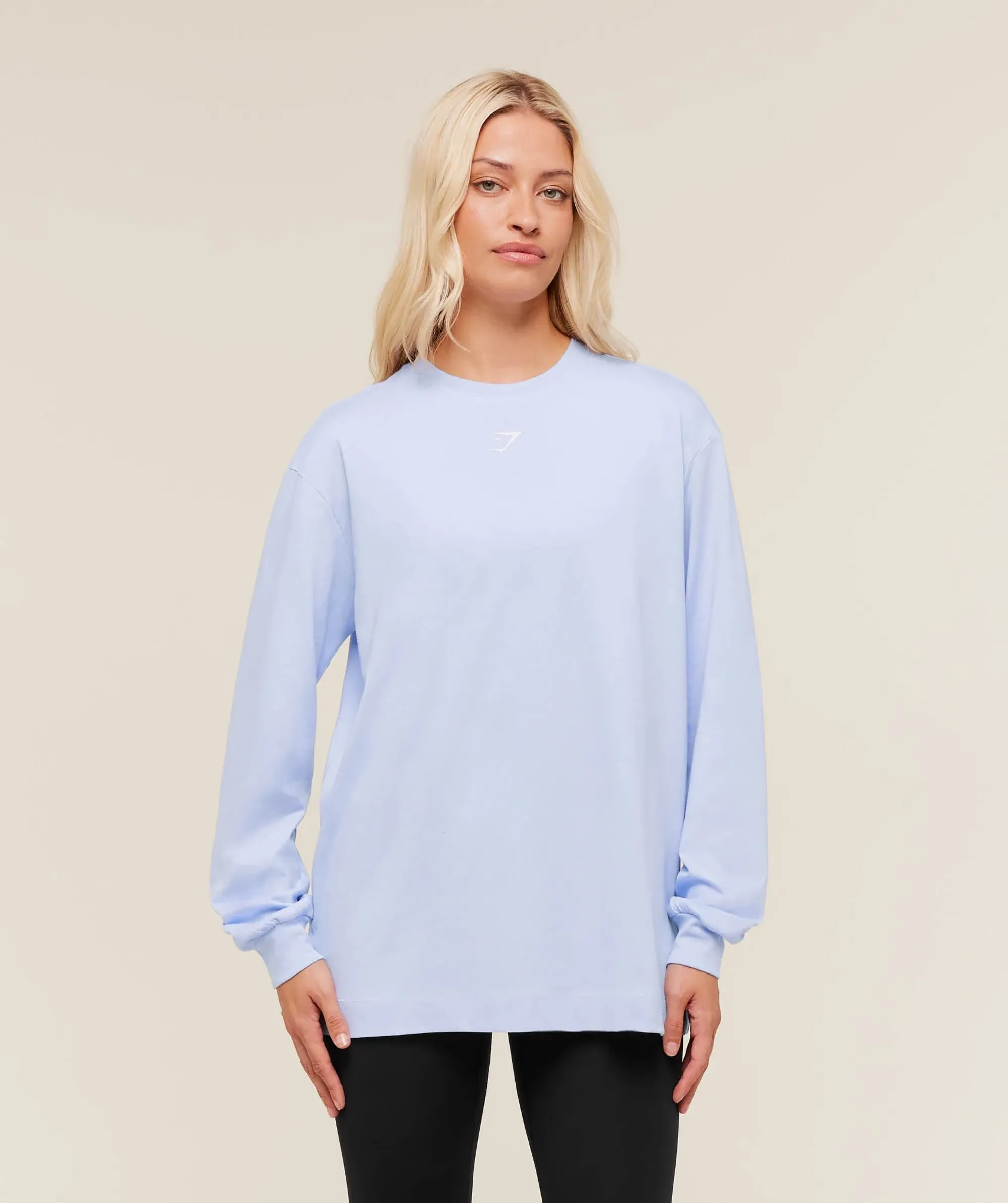 Gymshark Trace Graphic Long Sleeve Top - Peri Blue