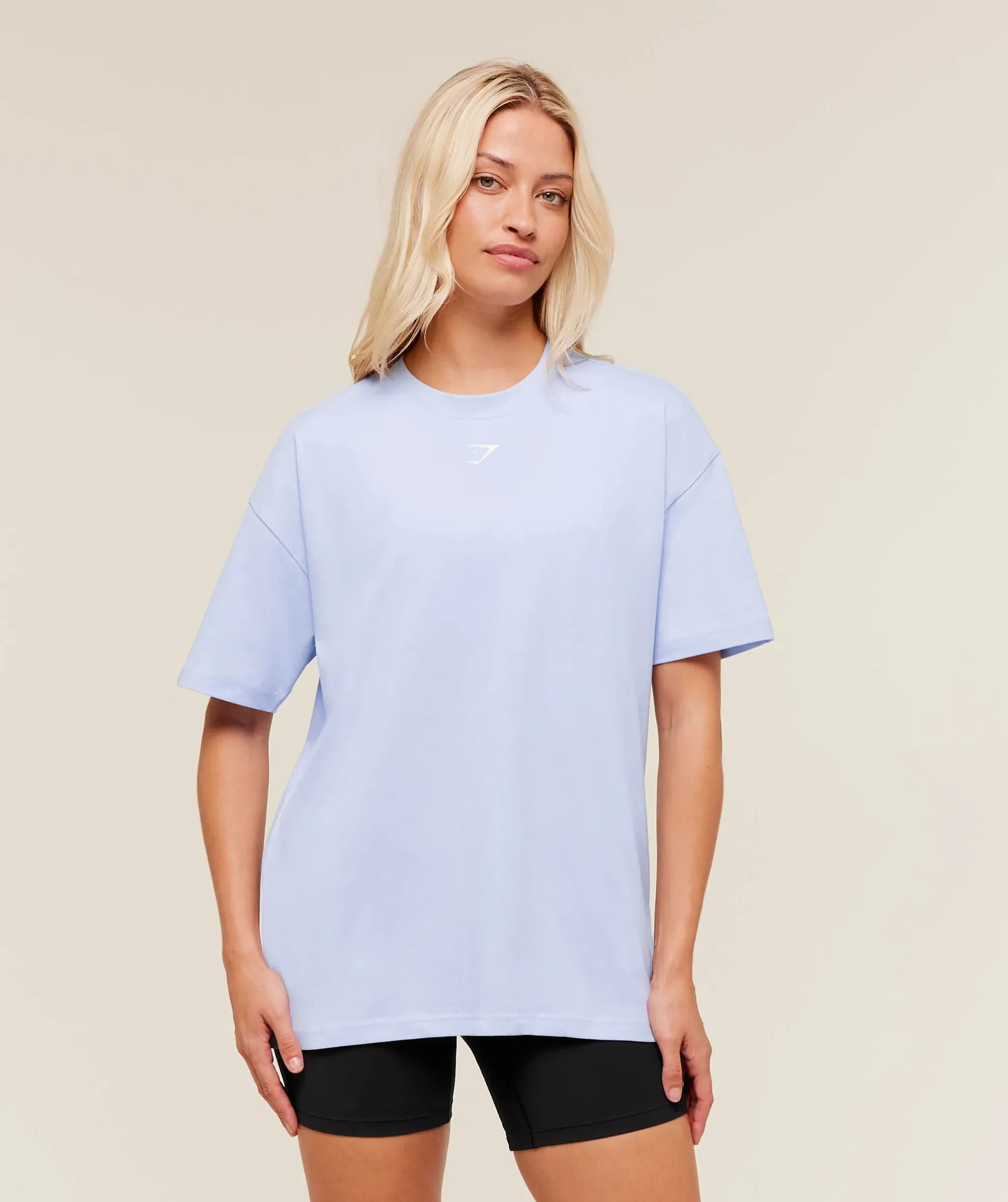 Gymshark Trace Graphic Oversized T-Shirt - Peri Blue