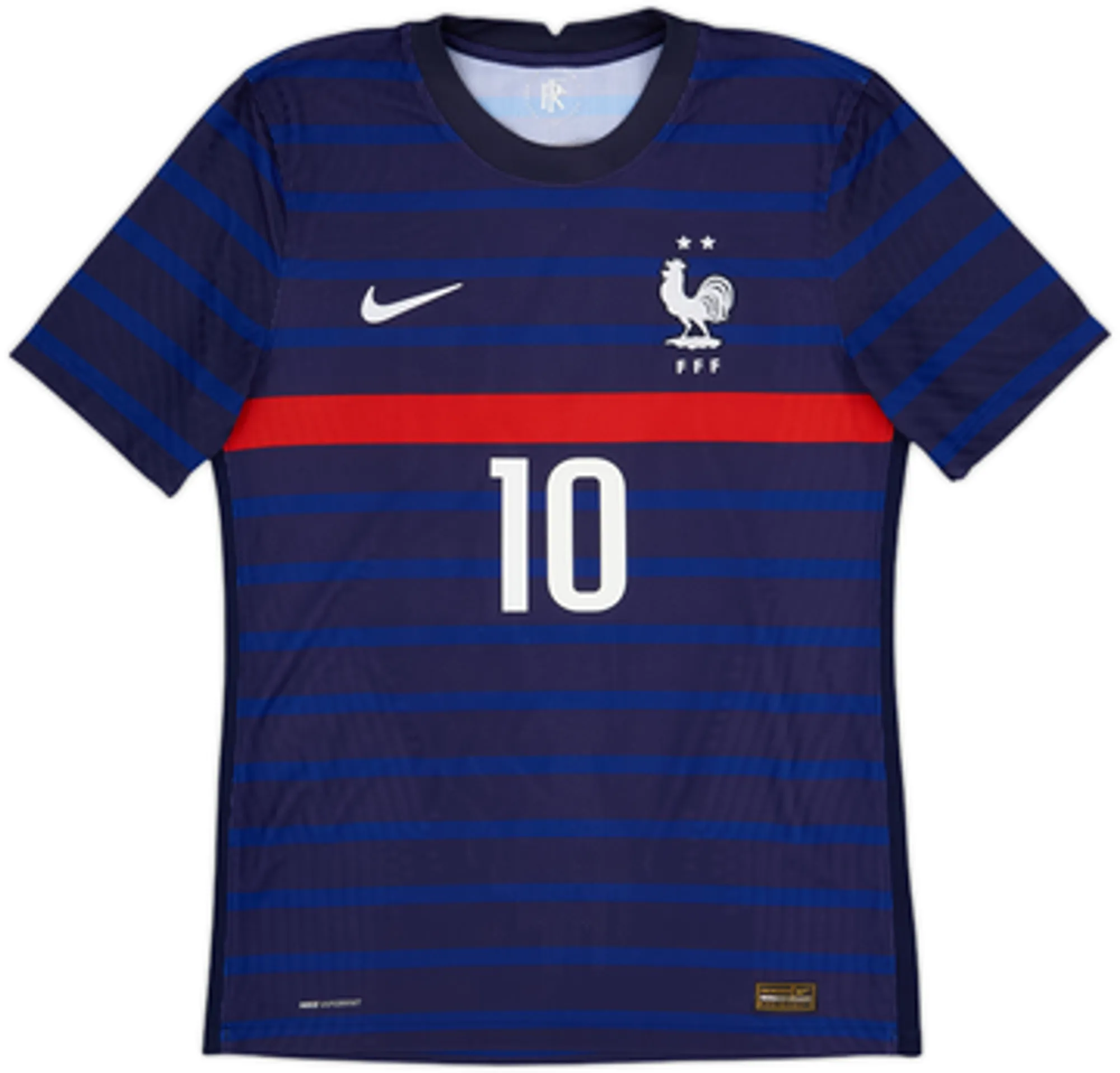 2020-21 France Authentic Home Shirt Mbappe #10 - 6/10 - (S)