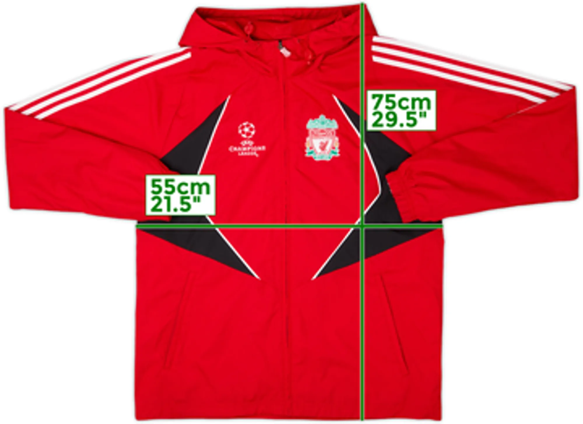 2007-08 Liverpool CL adidas Hooded Rain Jacket - 9/10 - (M)