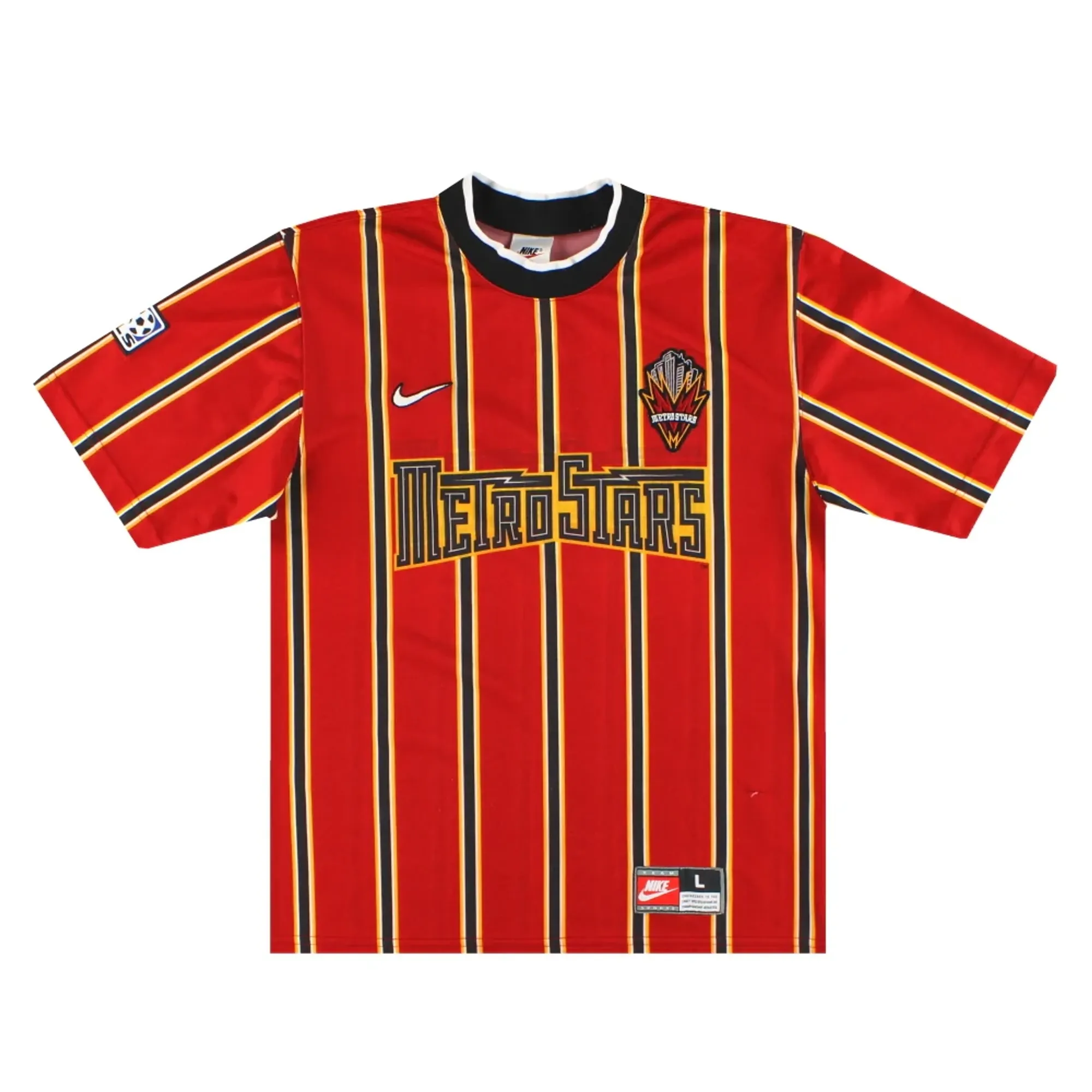 1997 Metrostars Nike Home Shirt L.Boys - USA Soccer Clubs / Excellent 