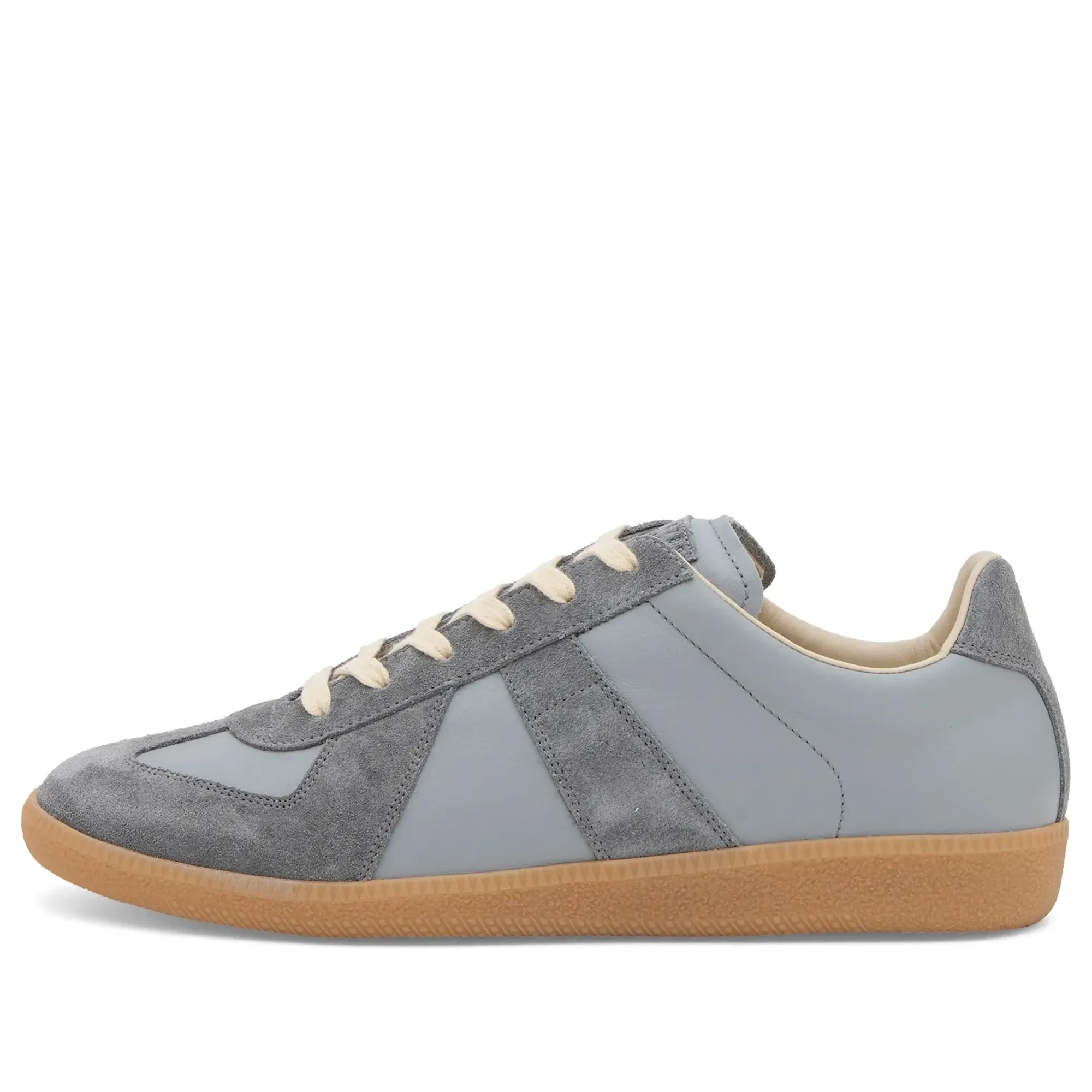 Maison Margiela Men's Leather Replica Sneaker Ghost Gray