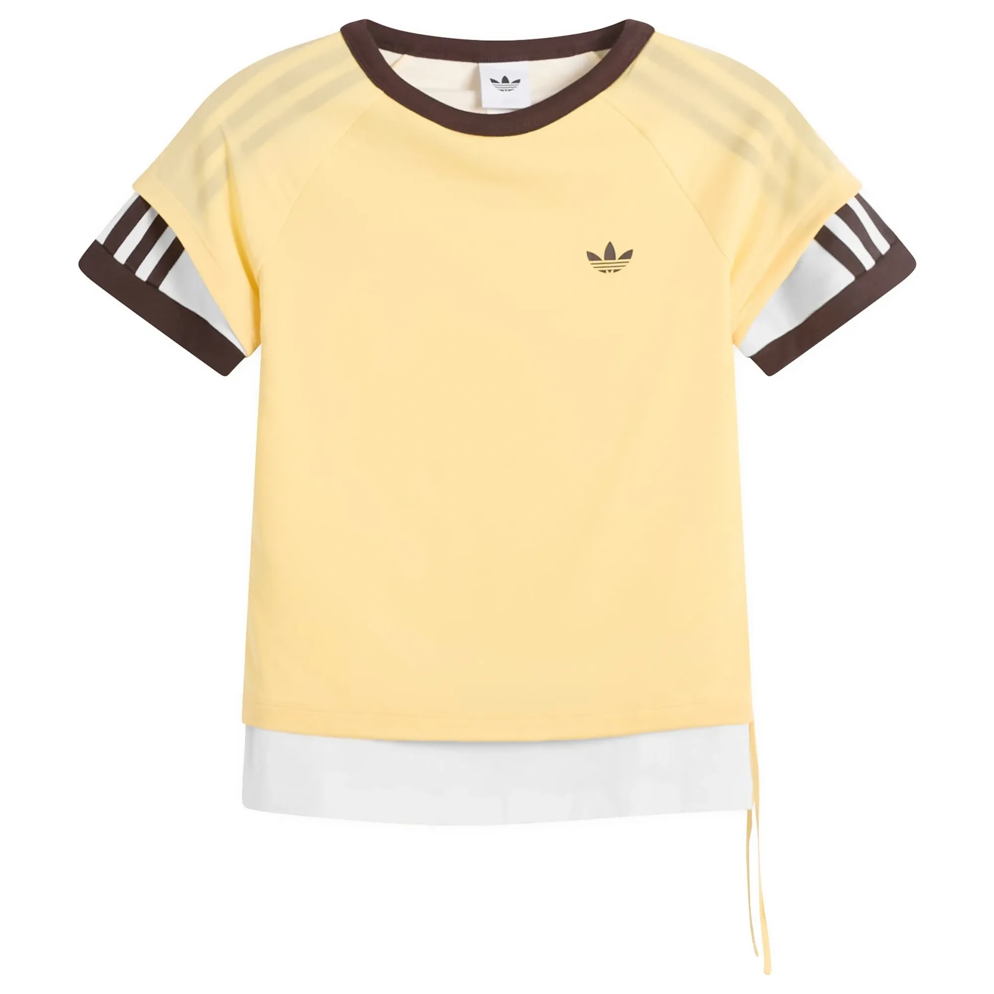 Adidas Women's Layered Cali T-Shirt Orange Tint/Off White