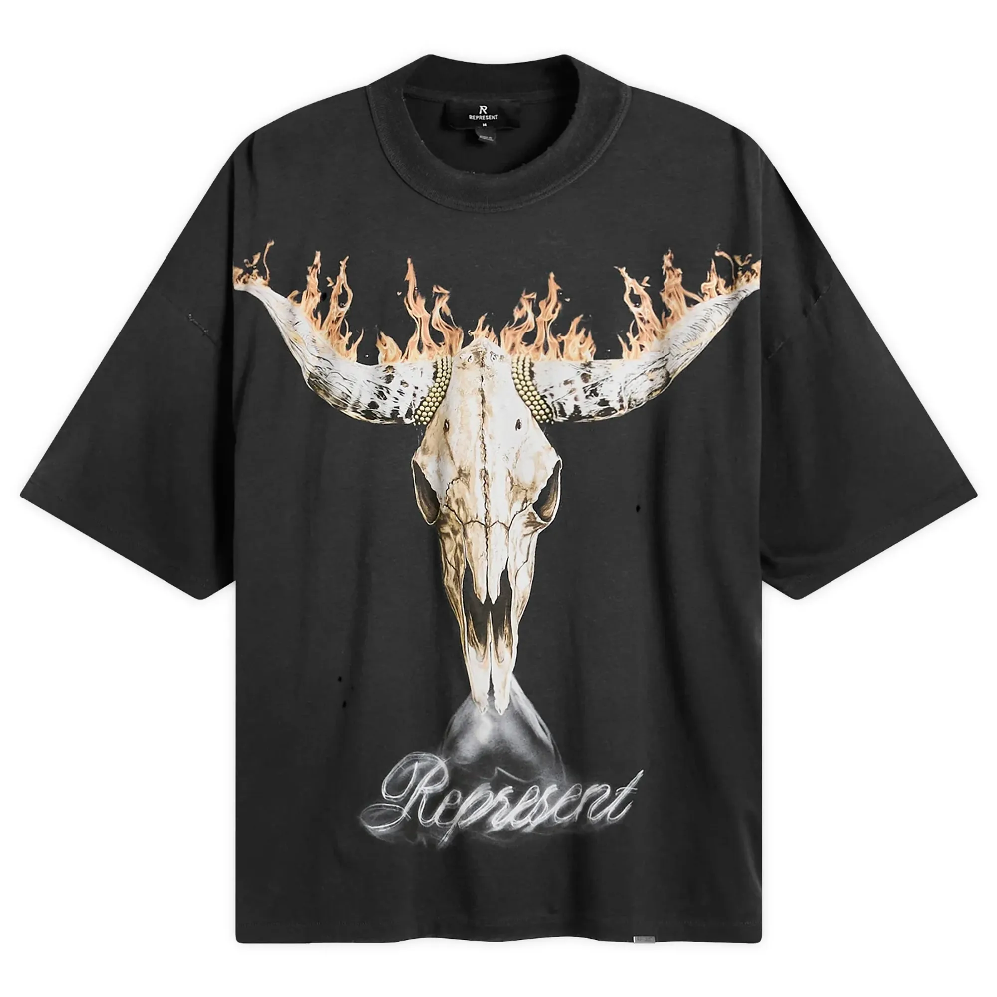 Represent Men's British Cowboys T-Shirt Stained Black